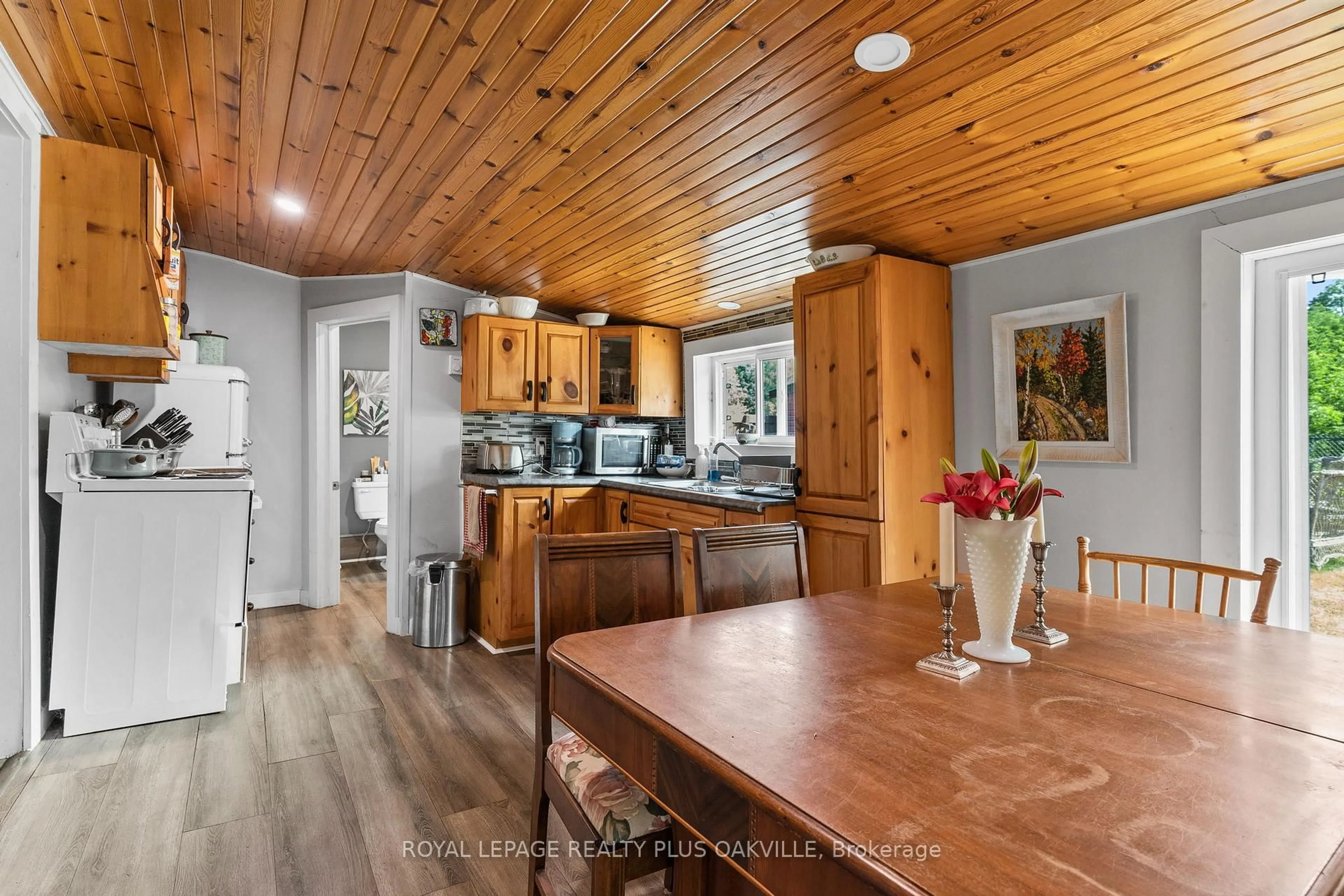 Open concept kitchen, wood/laminate floor for 322 Bobcaygeon Rd, Minden Hills Ontario K0M 2K0