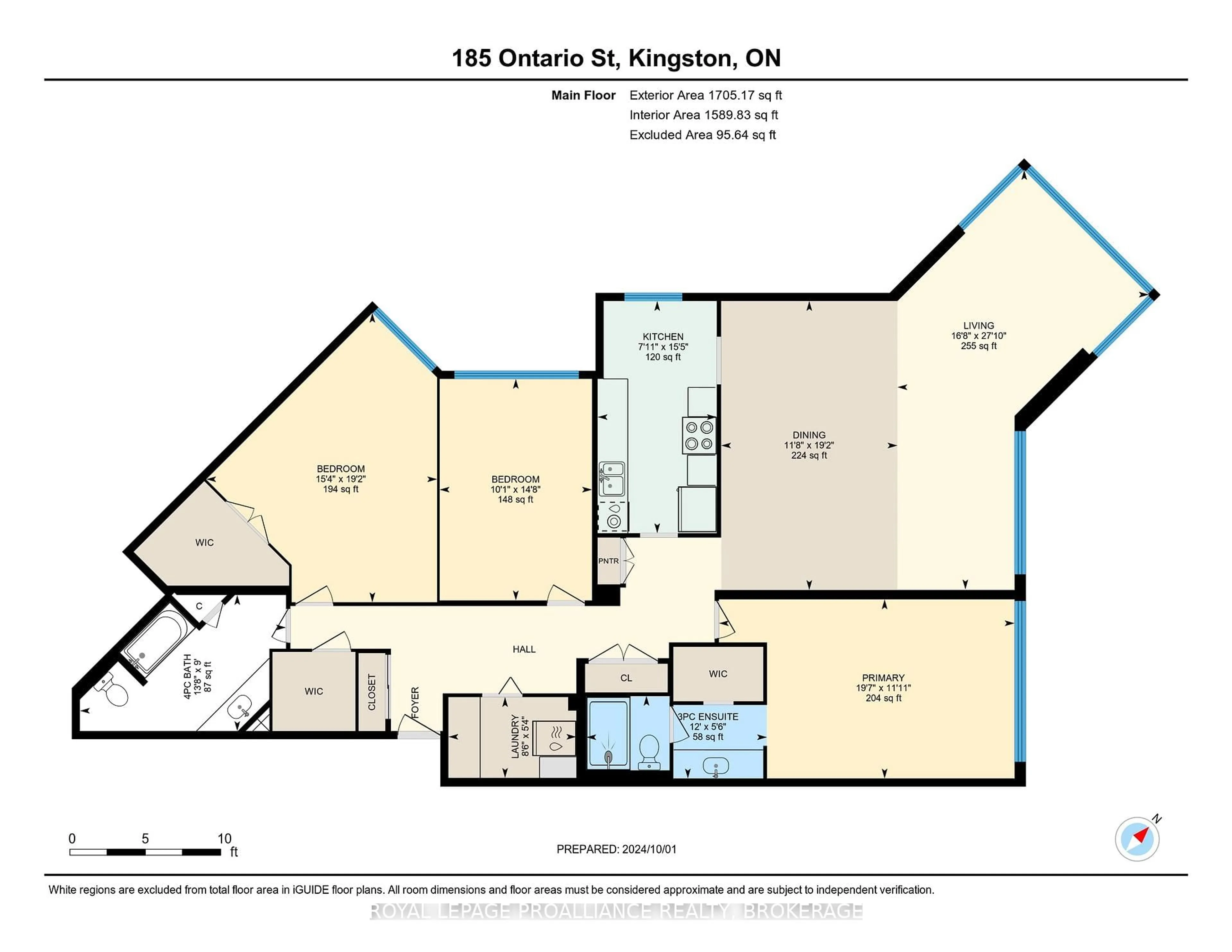 Floor plan for 185 Ontario St #1203, Kingston Ontario K7L 2Y7