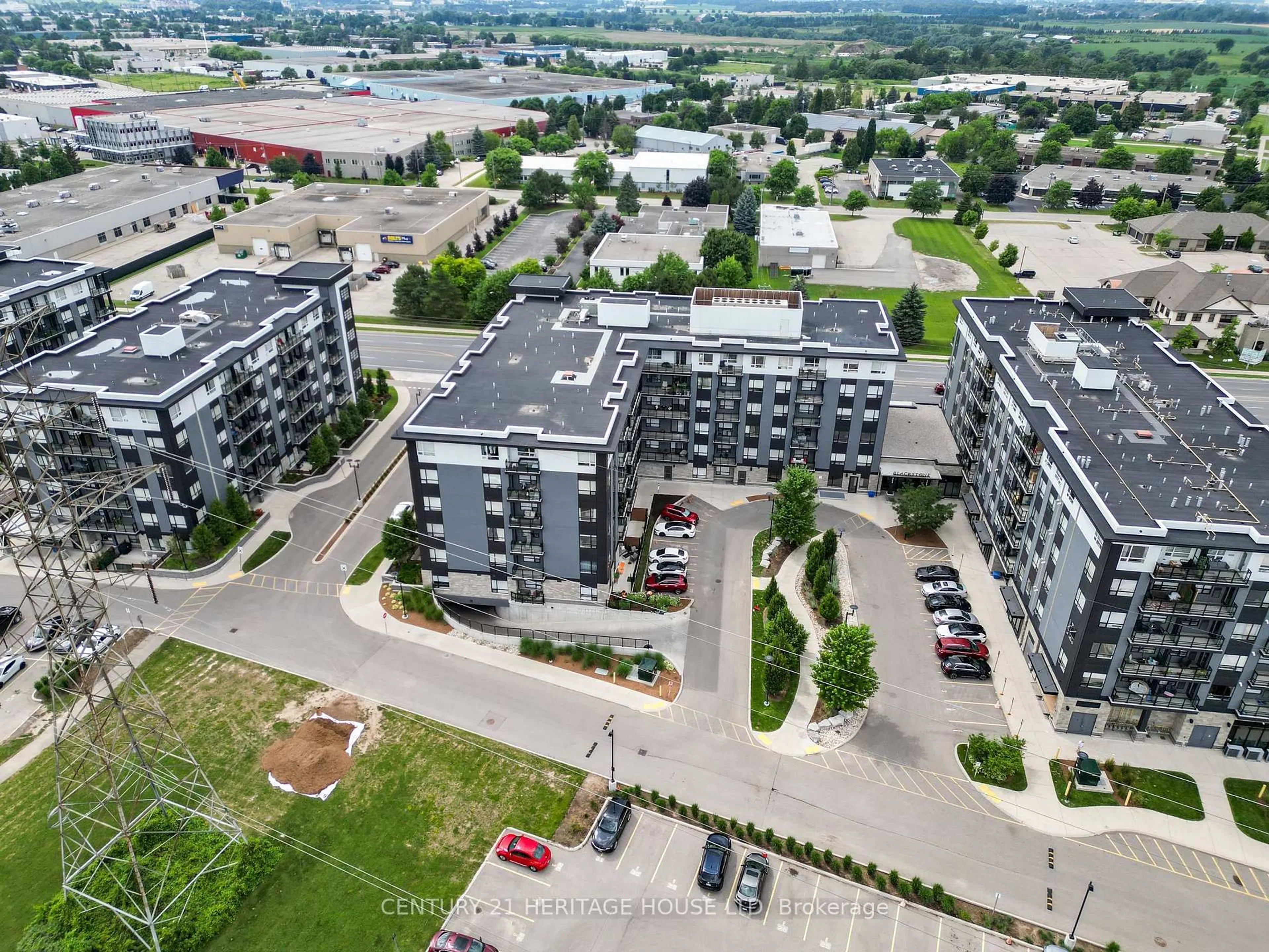 A pic from outside/outdoor area/front of a property/back of a property/a pic from drone, city buildings view from balcony for 251 Northfield Dr #512, Waterloo Ontario N2K 0G9