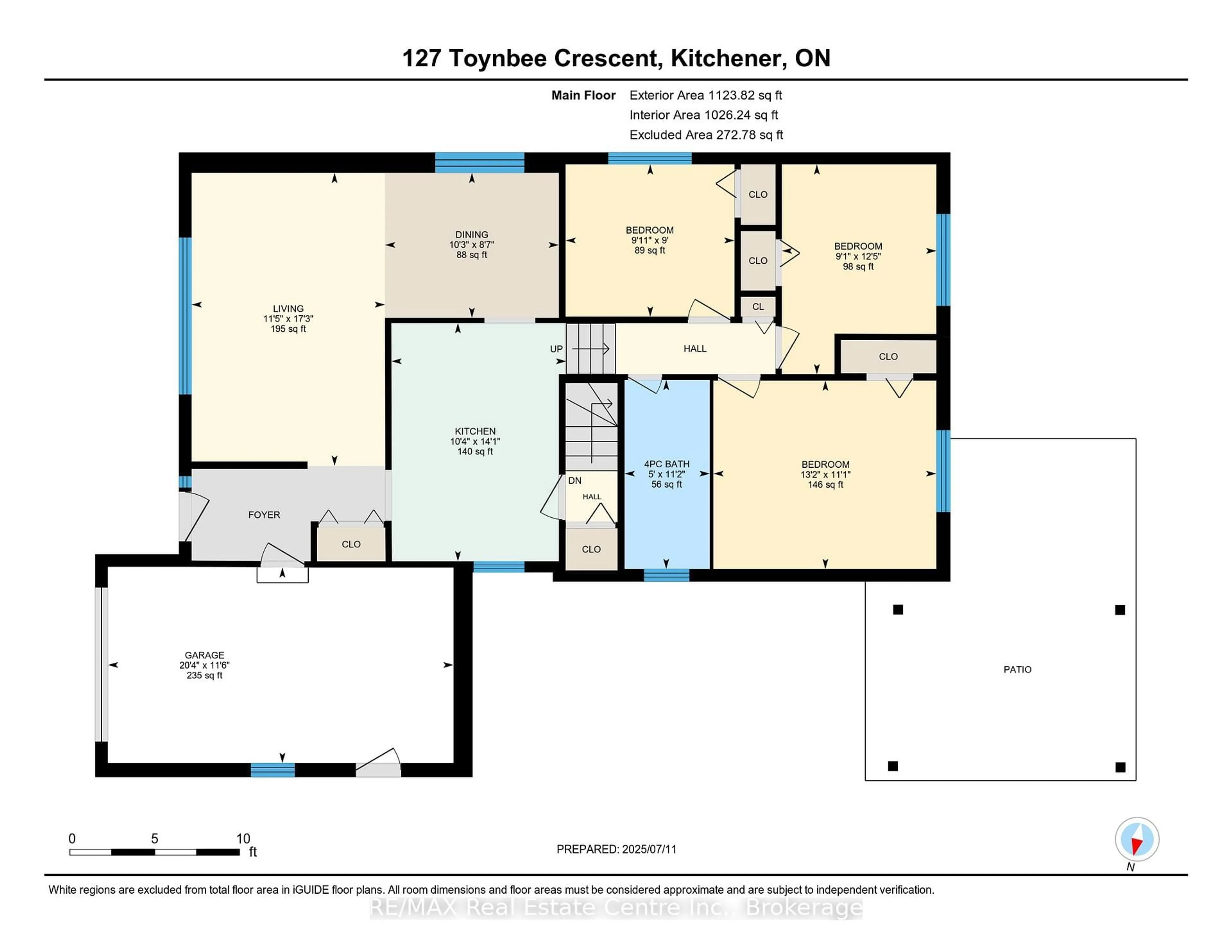 Floor plan for 127 Toynbee Cres, Kitchener Ontario N2N 1R8