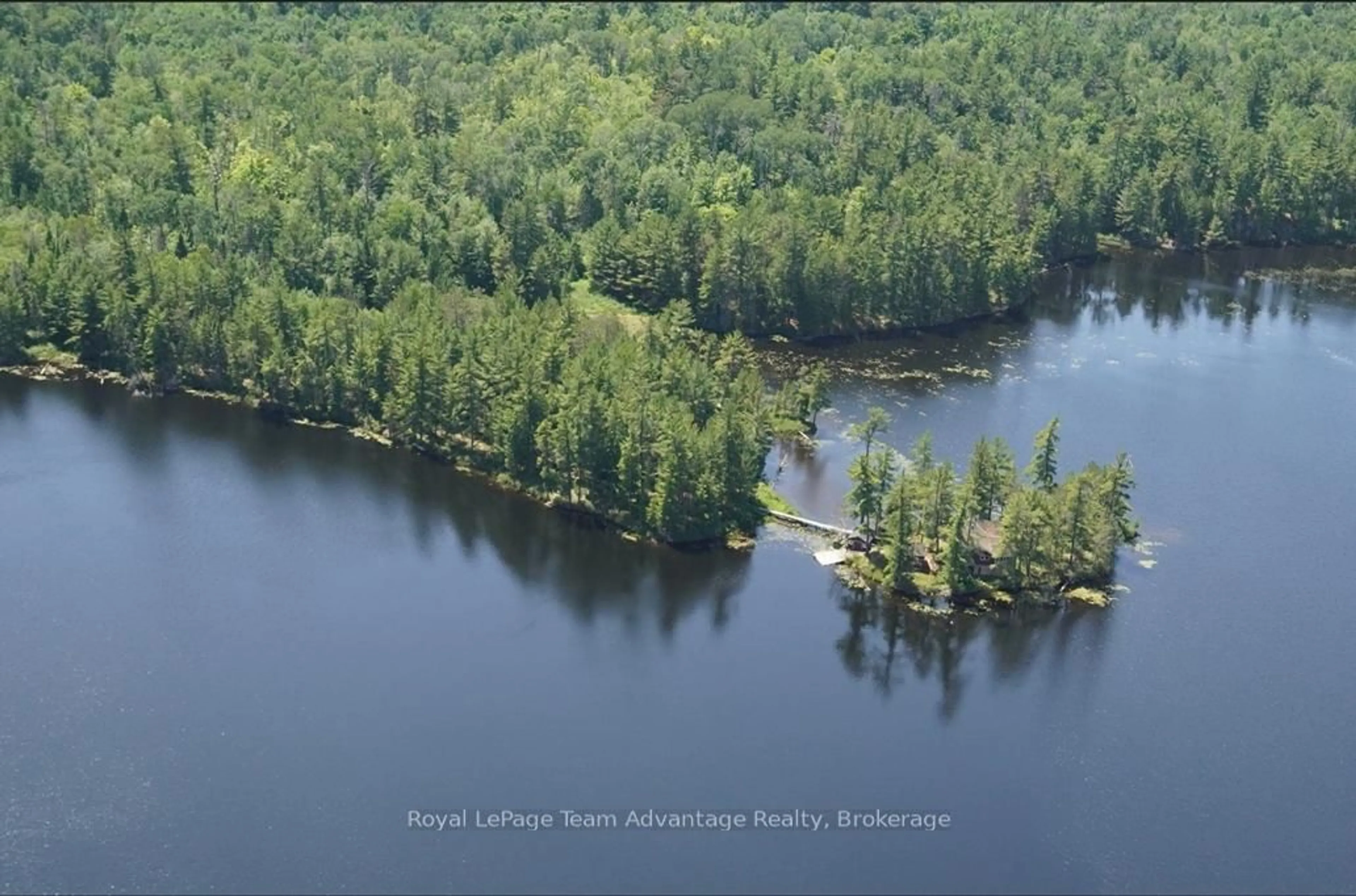 A pic from outside/outdoor area/front of a property/back of a property/a pic from drone, water/lake/river/ocean view for AE 380 & JDD 651 BIRD LAKE, Killarney Ontario P0M 2A0
