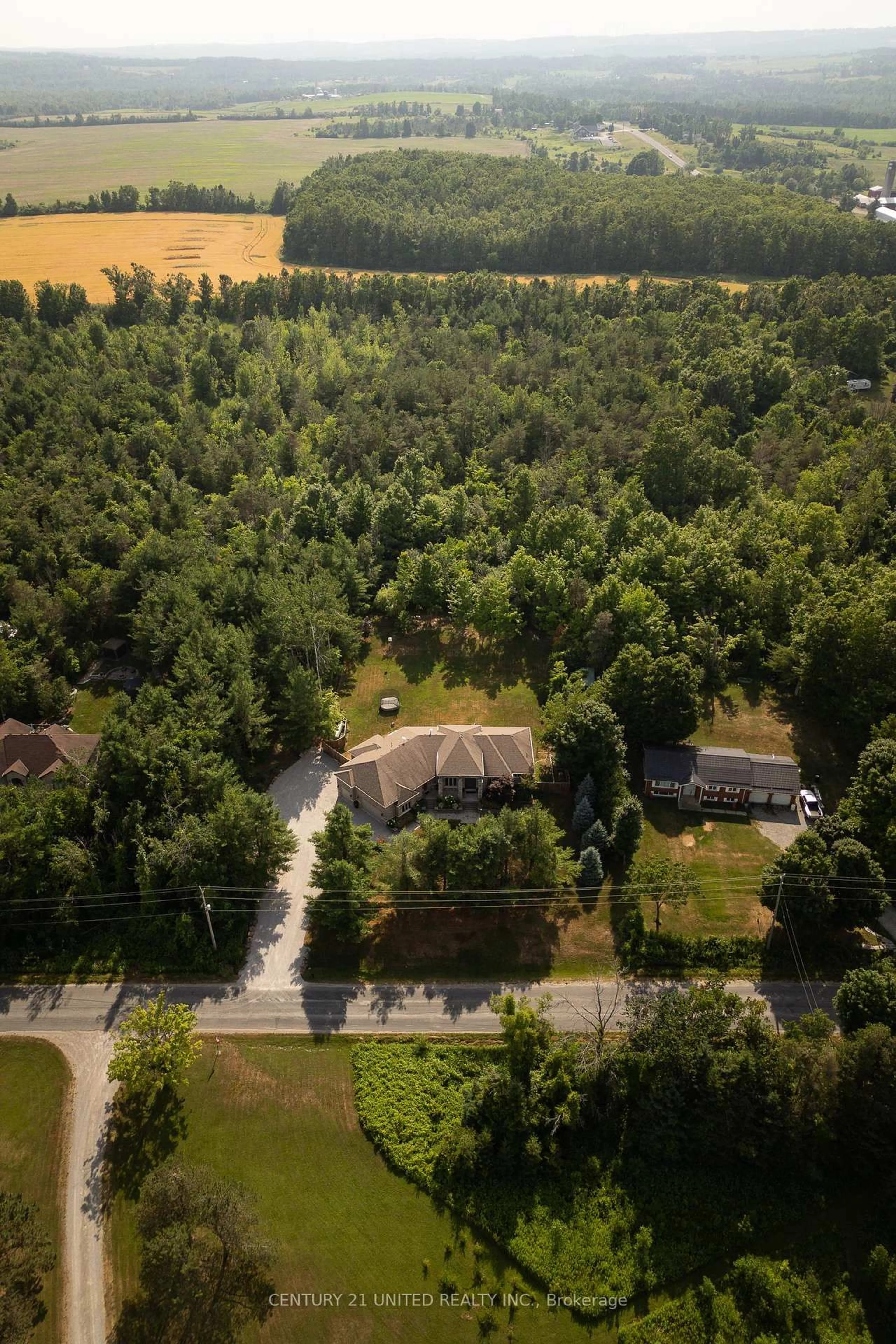 A pic from outside/outdoor area/front of a property/back of a property/a pic from drone, forest/trees view for 1484 Tapley Quarter Line, Cavan Monaghan Ontario L0A 1C0
