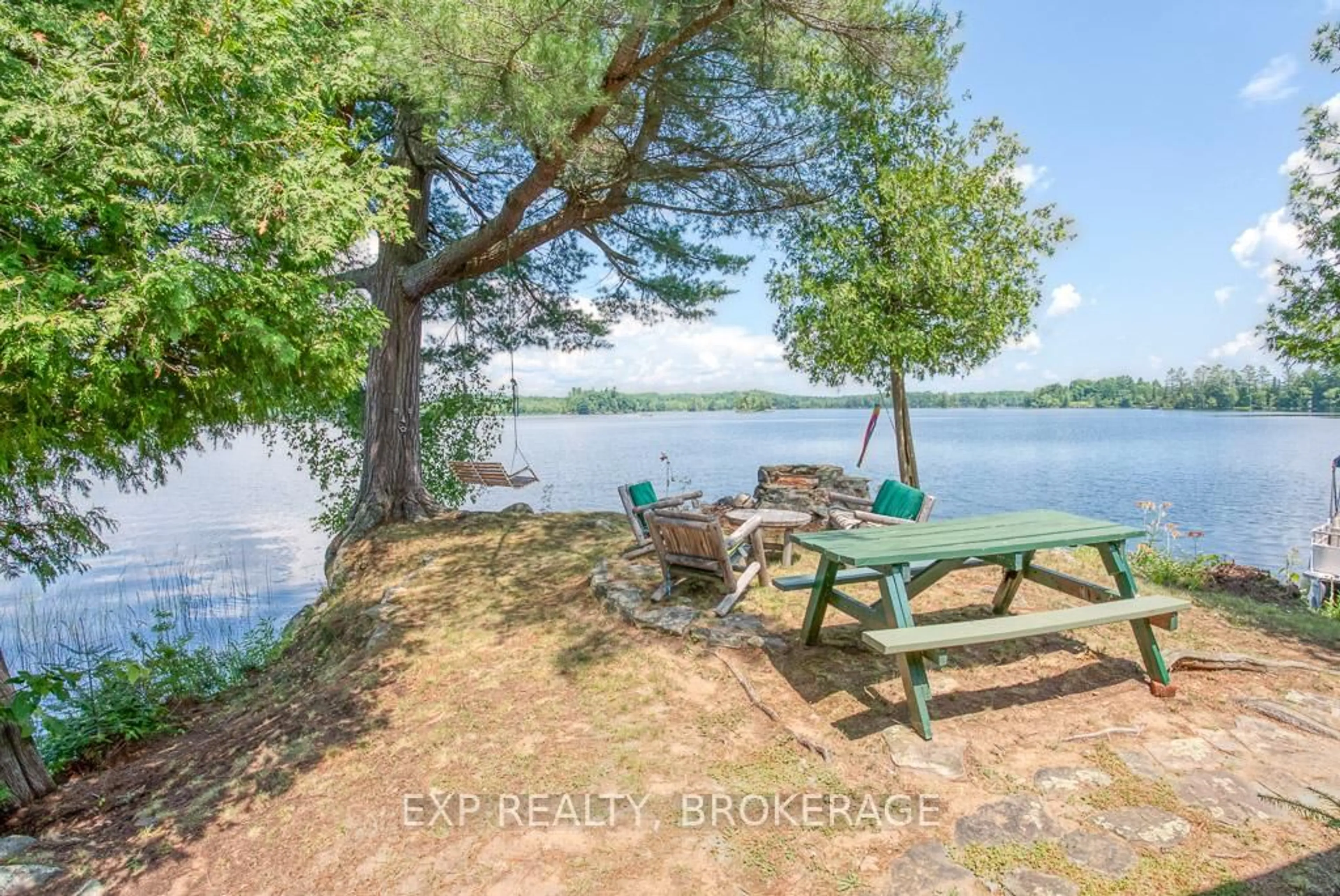 Patio, water/lake/river/ocean view for C Island, Sharbot Lake Ontario K0H 2P0