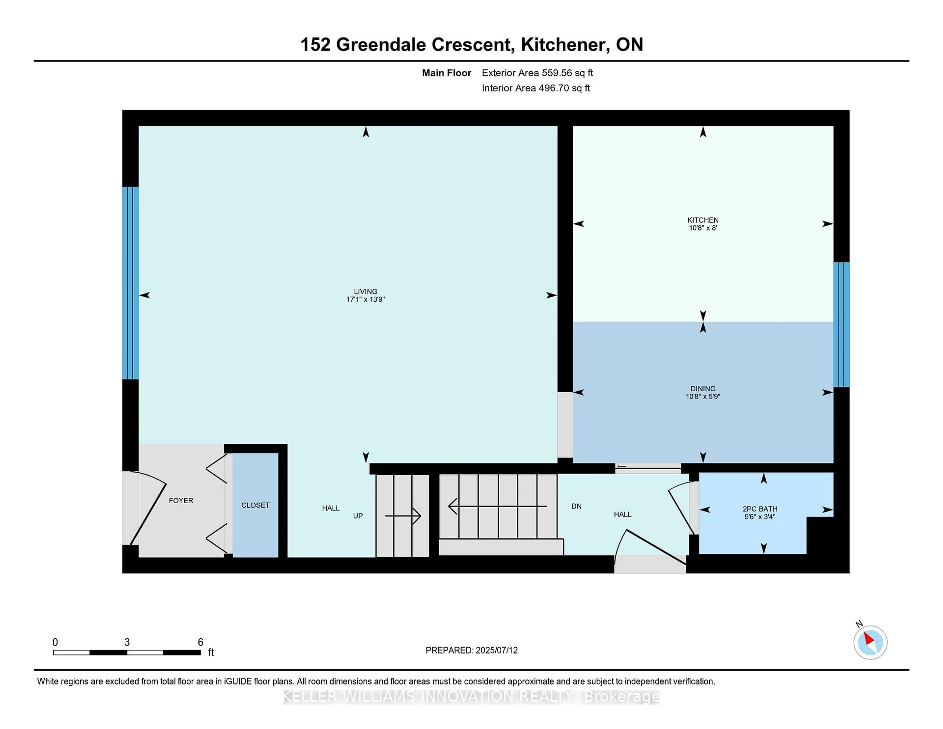 Floor plan for 152 Greendale Cres, Kitchener Ontario N2A 2R6