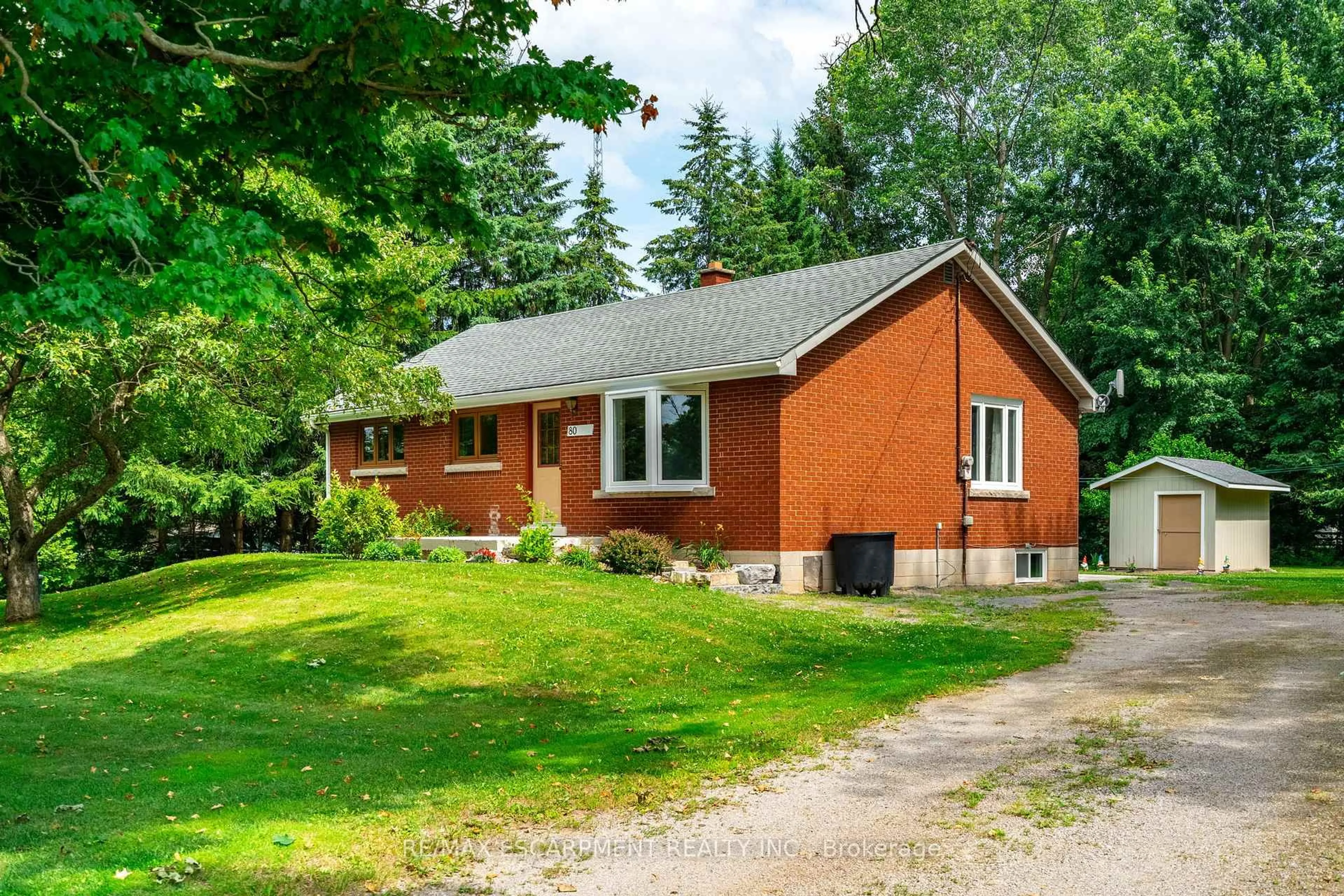Home with brick exterior material, street for 80 7th Concession Rd, Hamilton Ontario L8B 1T3