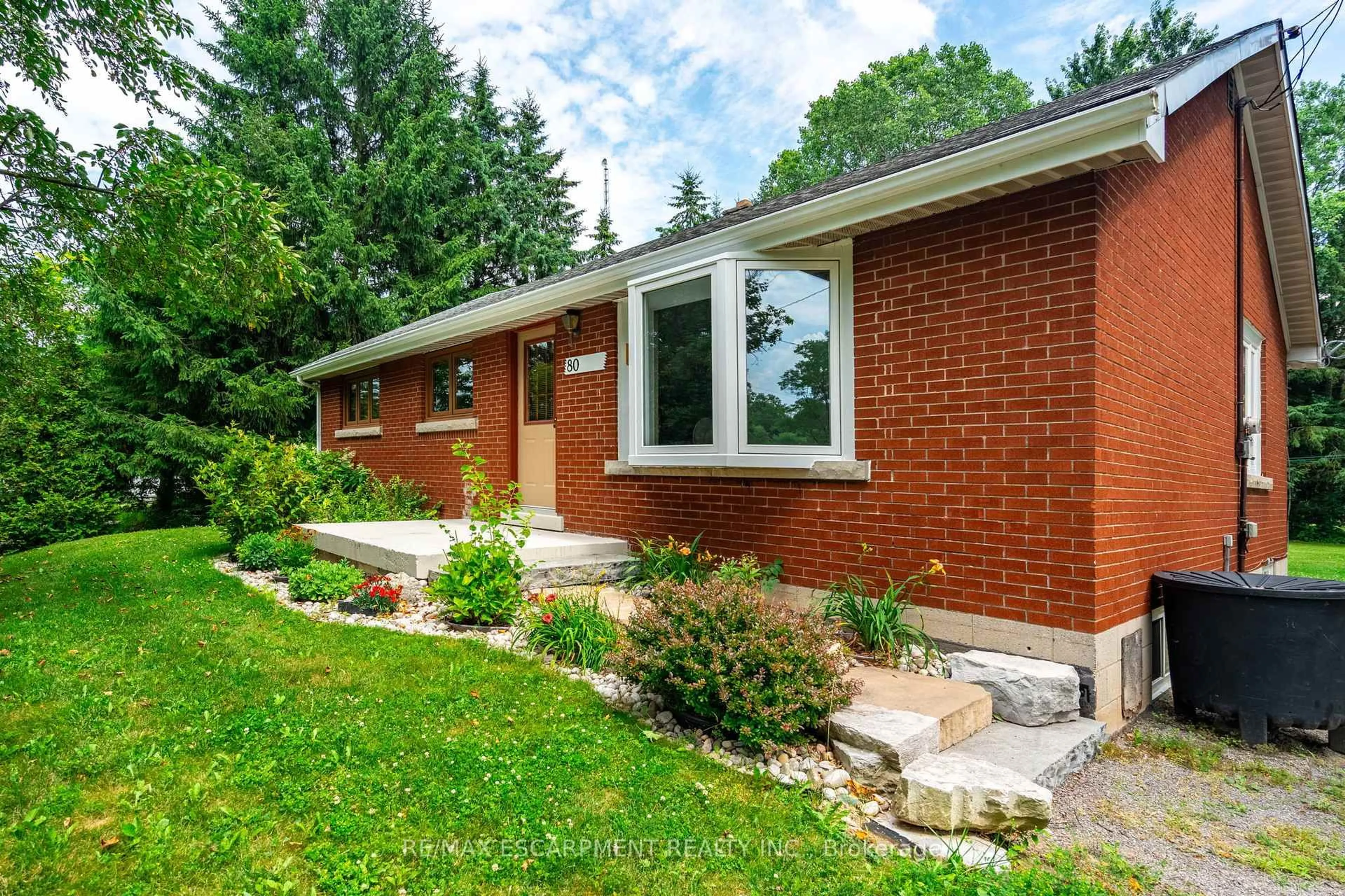 Home with brick exterior material, street for 80 7th Concession Rd, Hamilton Ontario L8B 1T3