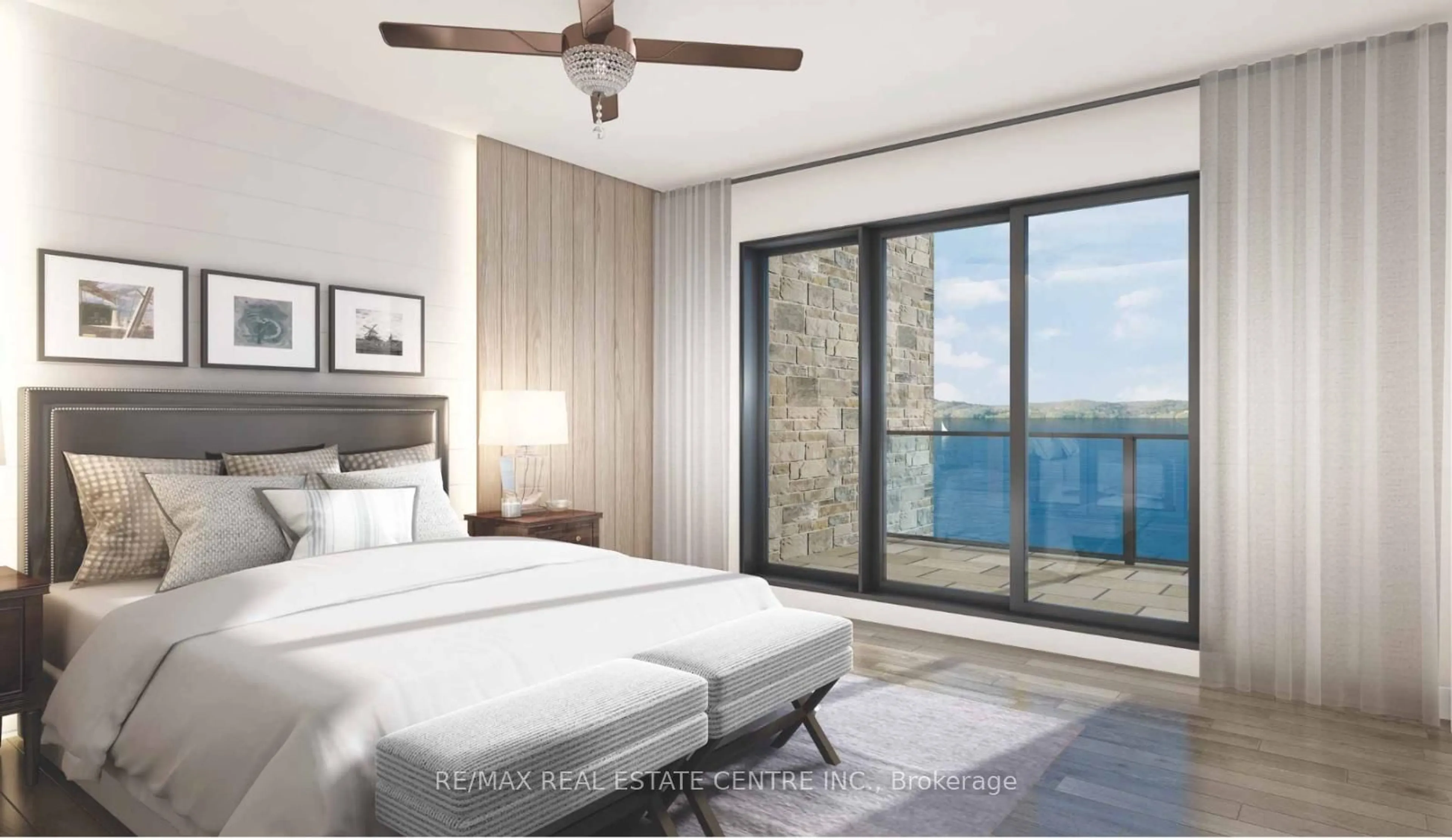 Bedroom with bed, unknown for 4 Crescent Bay Lane #209, Huntsville Ontario P1H 1C2