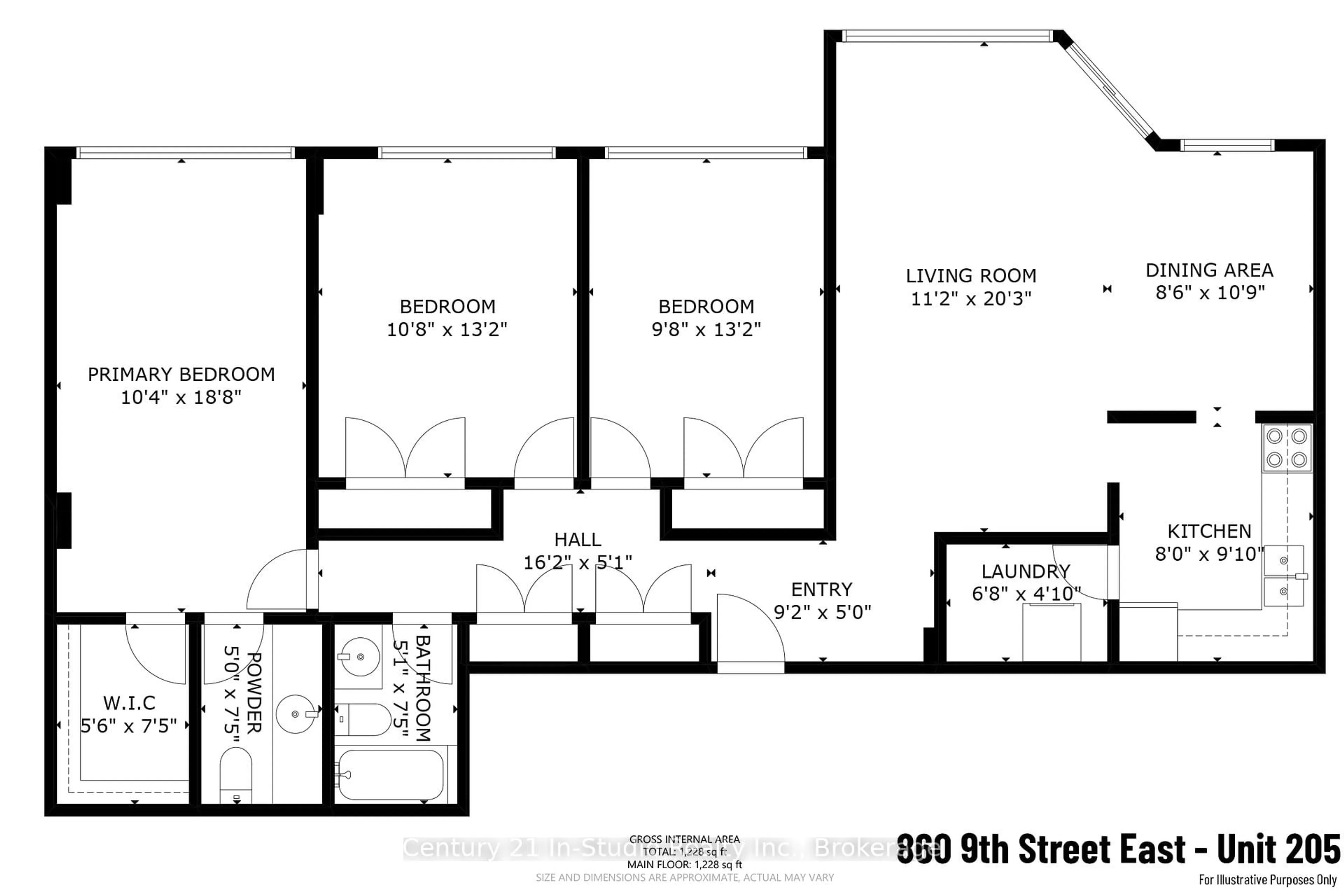 Floor plan for 860 9th St #205, Owen Sound Ontario N4K 1R2