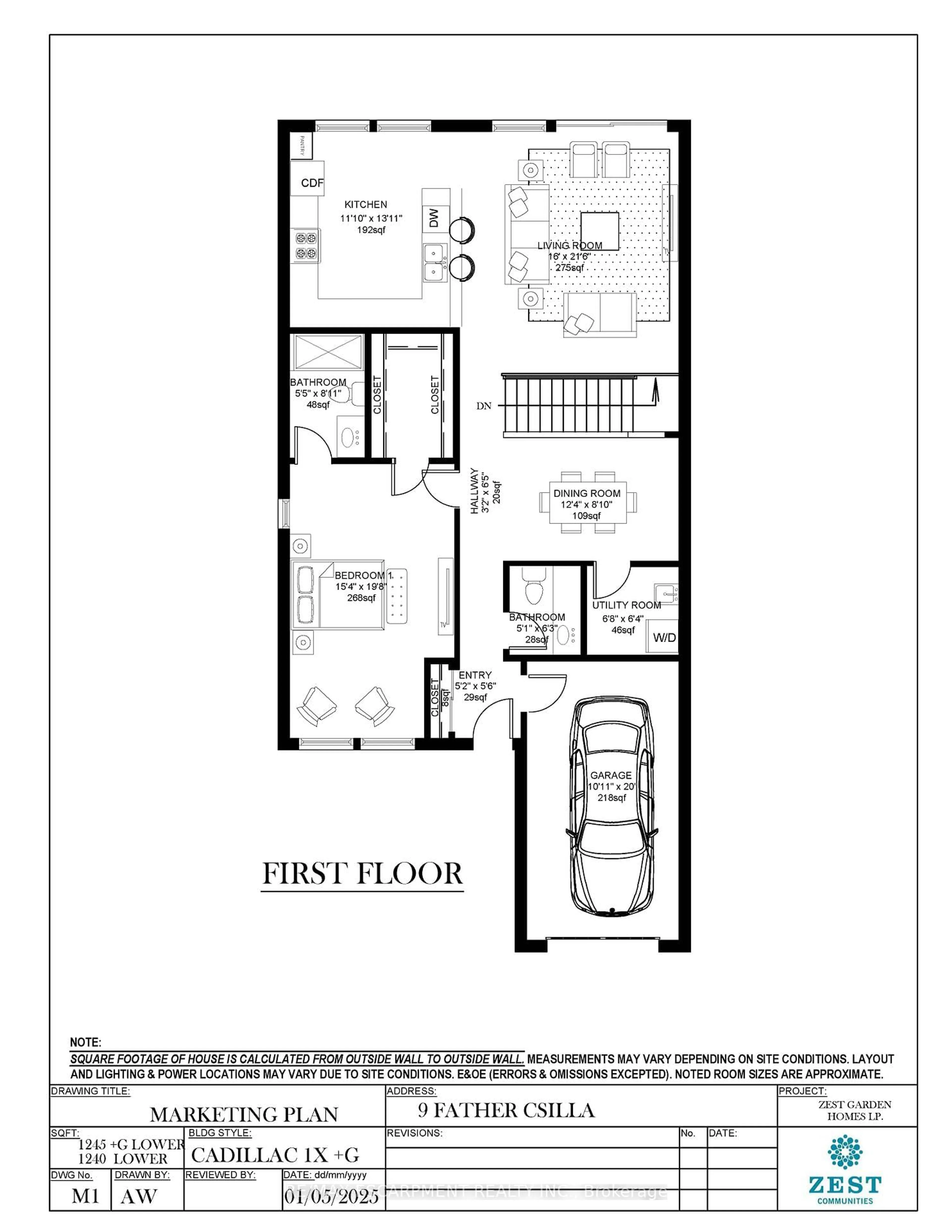 Floor plan for 9 Father Csilla Terr, Hamilton Ontario L9B 2L9
