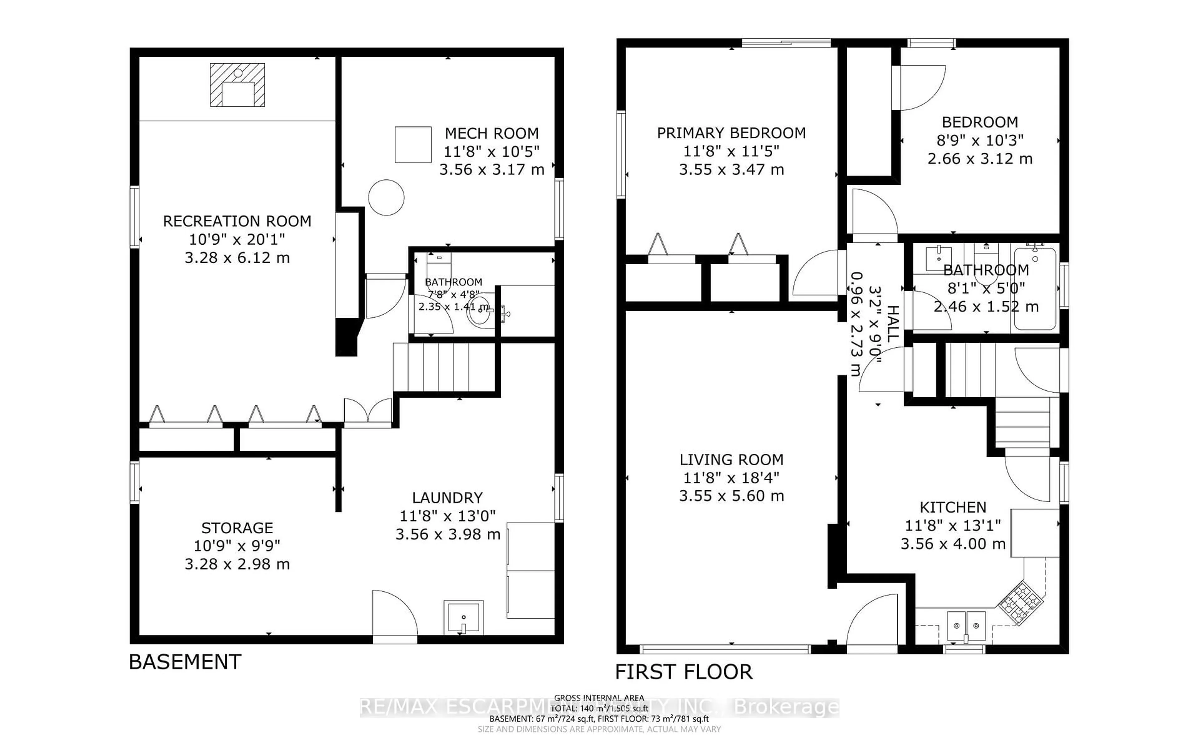 Floor plan for 359 East 18th St, Hamilton Ontario L9A 4P7