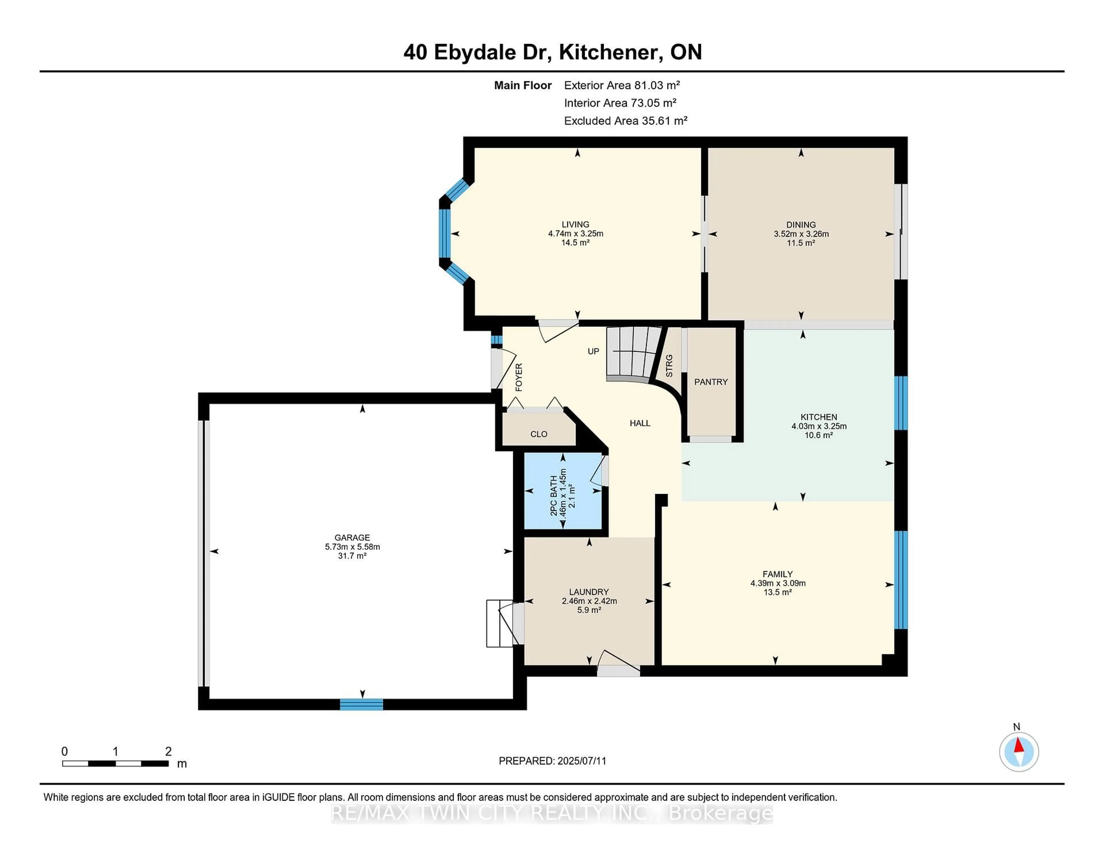 Floor plan for 40 Ebydale Dr, Kitchener Ontario N2A 3N7