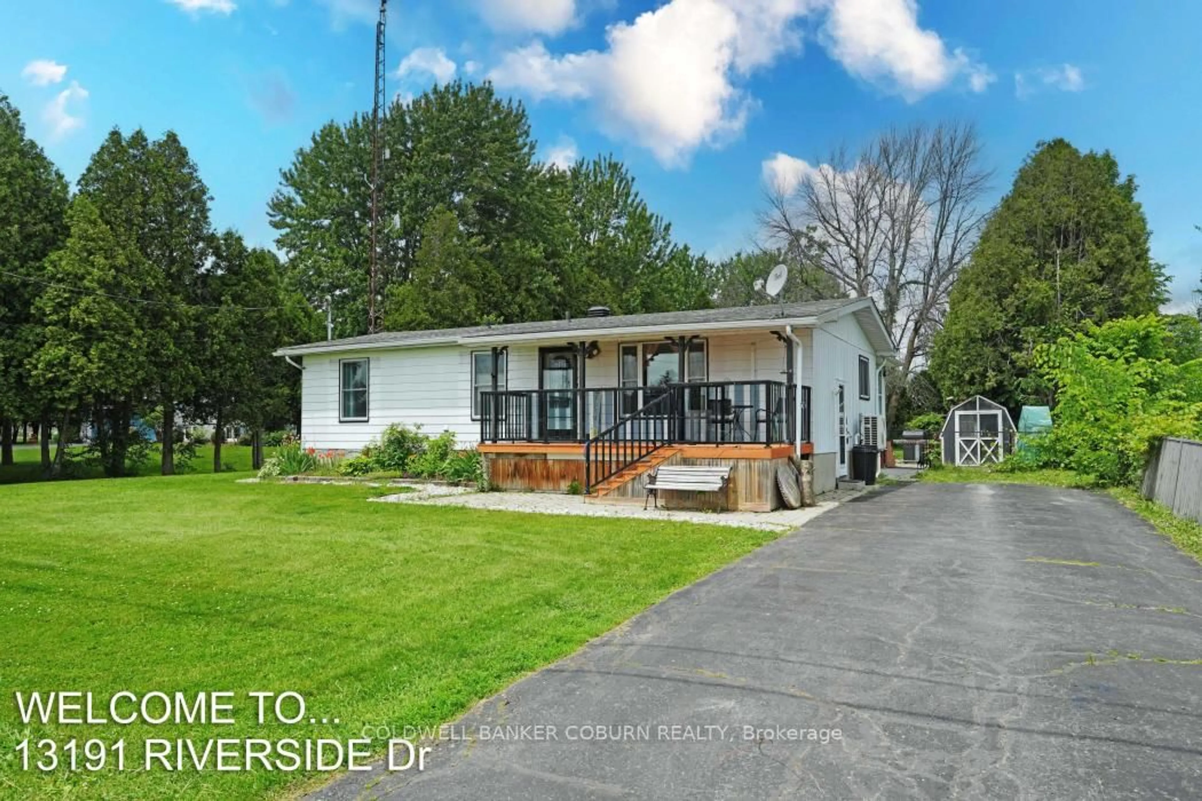 A pic from outside/outdoor area/front of a property/back of a property/a pic from drone, water/lake/river/ocean view for 13191 Riverside Dr, South Dundas Ontario K0C 1X0
