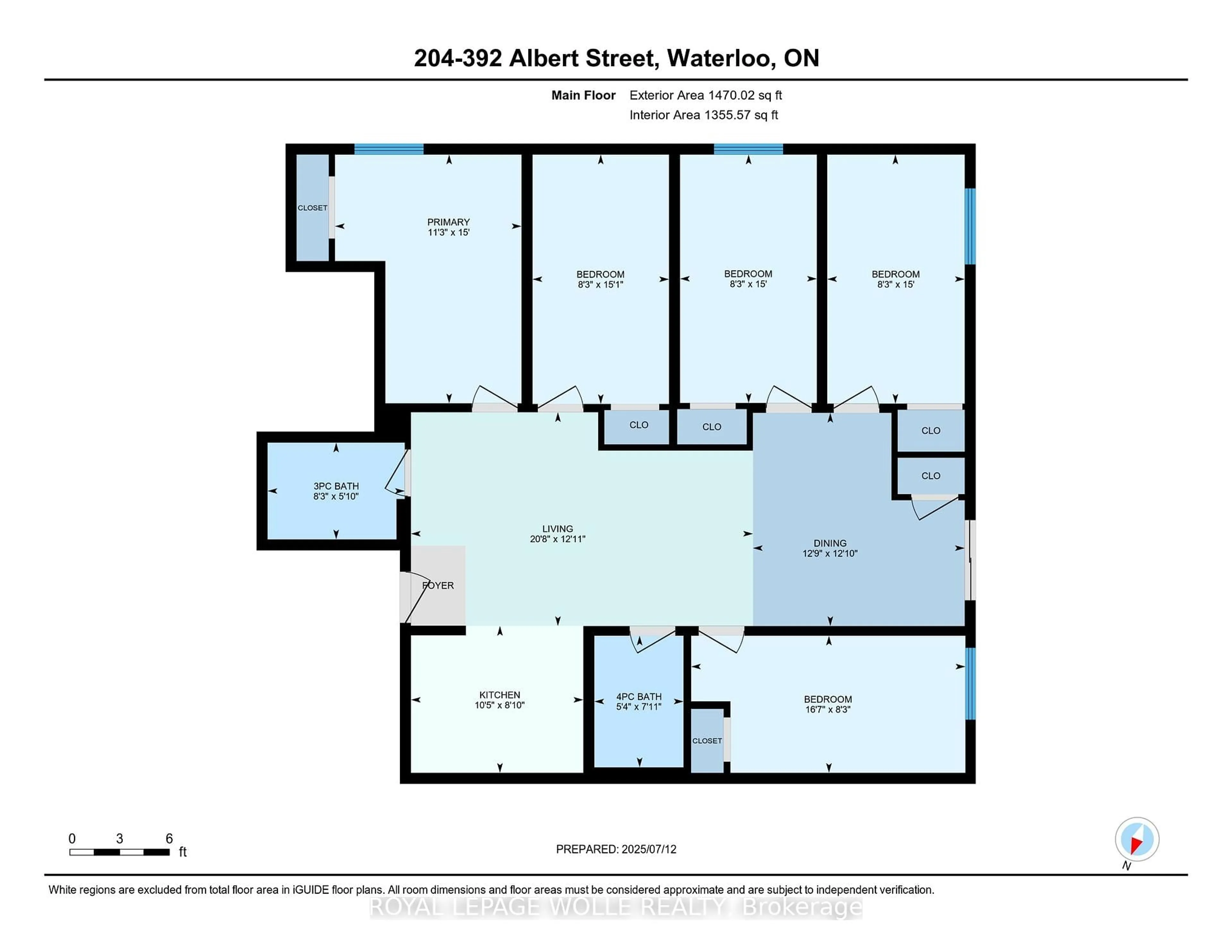 Floor plan for 392 Albert St #204, Waterloo Ontario N2L 3V1