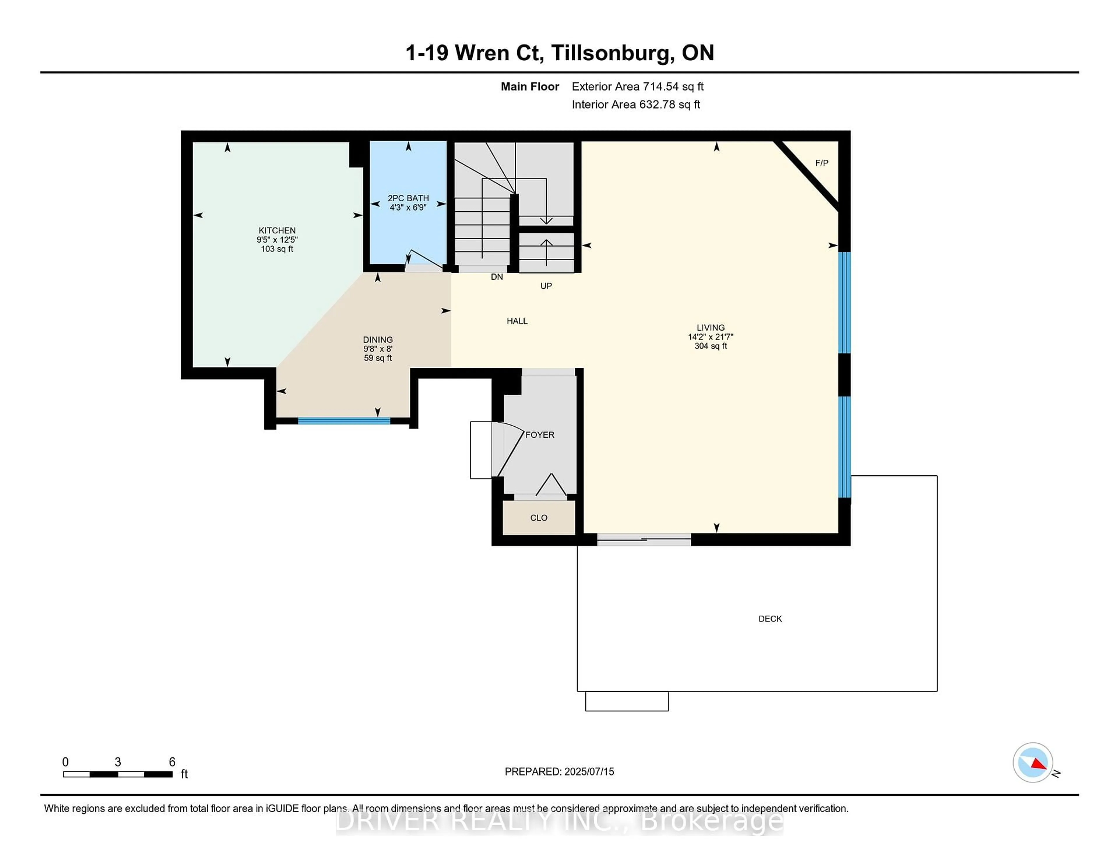 Floor plan for 19 Wren Crt #1, Tillsonburg Ontario N4G 5K2