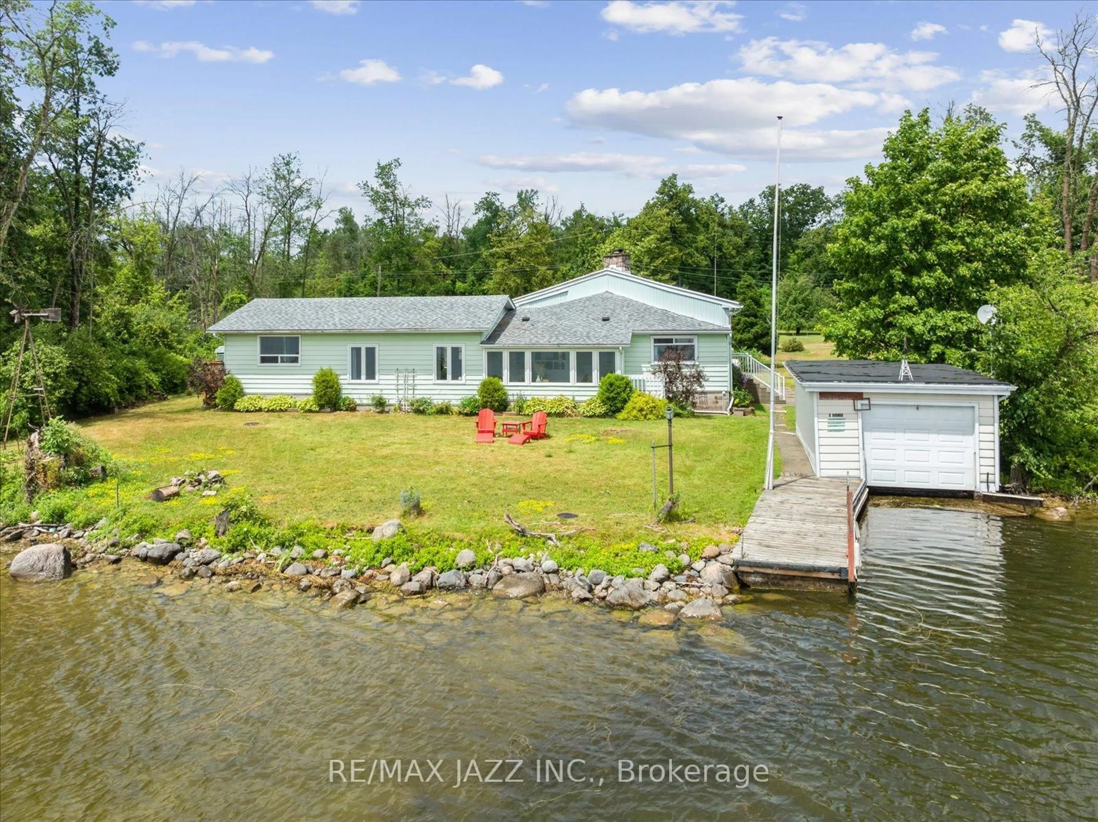 A pic from outside/outdoor area/front of a property/back of a property/a pic from drone, water/lake/river/ocean view for 533 Shady Point Lane, Asphodel-Norwood Ontario K0L 1Y0