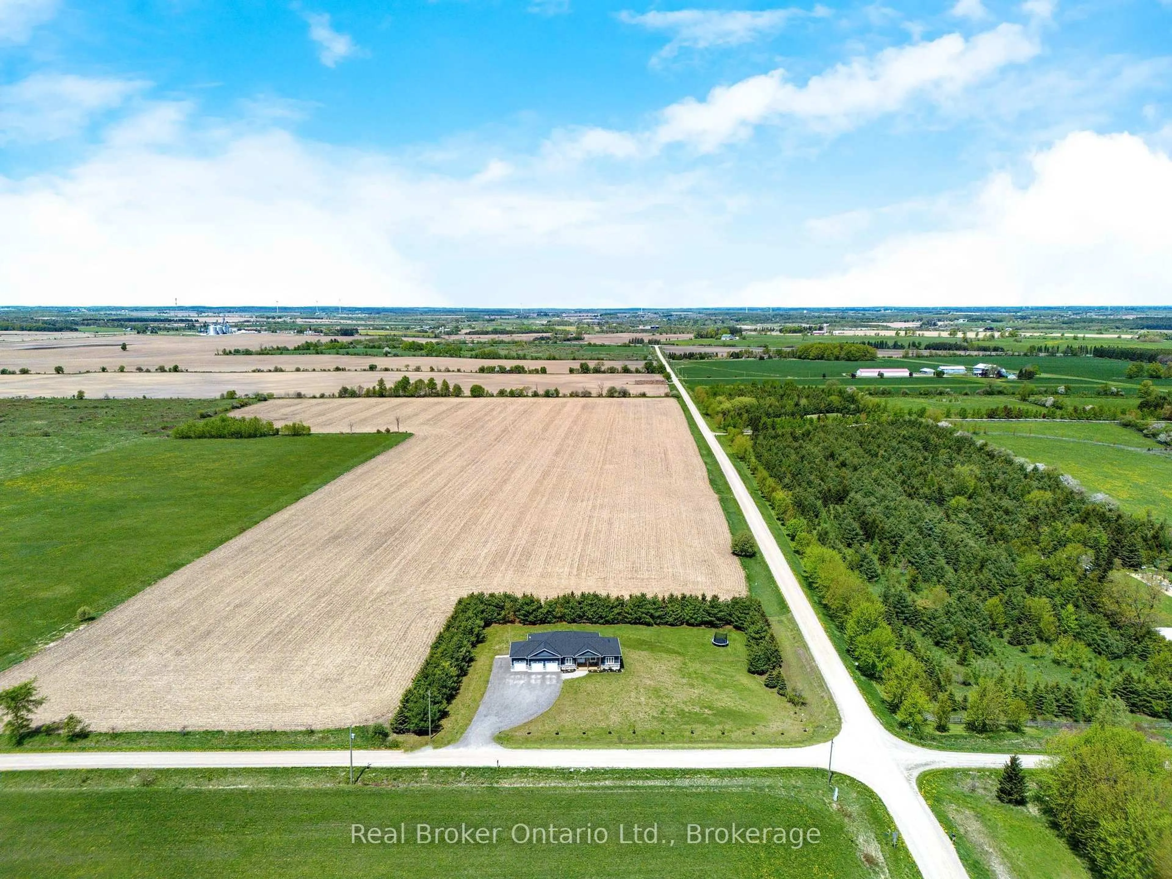 A pic from outside/outdoor area/front of a property/back of a property/a pic from drone, water/lake/river/ocean view for 142401 15 Sdrd, East Garafraxa Ontario L9W 7K9