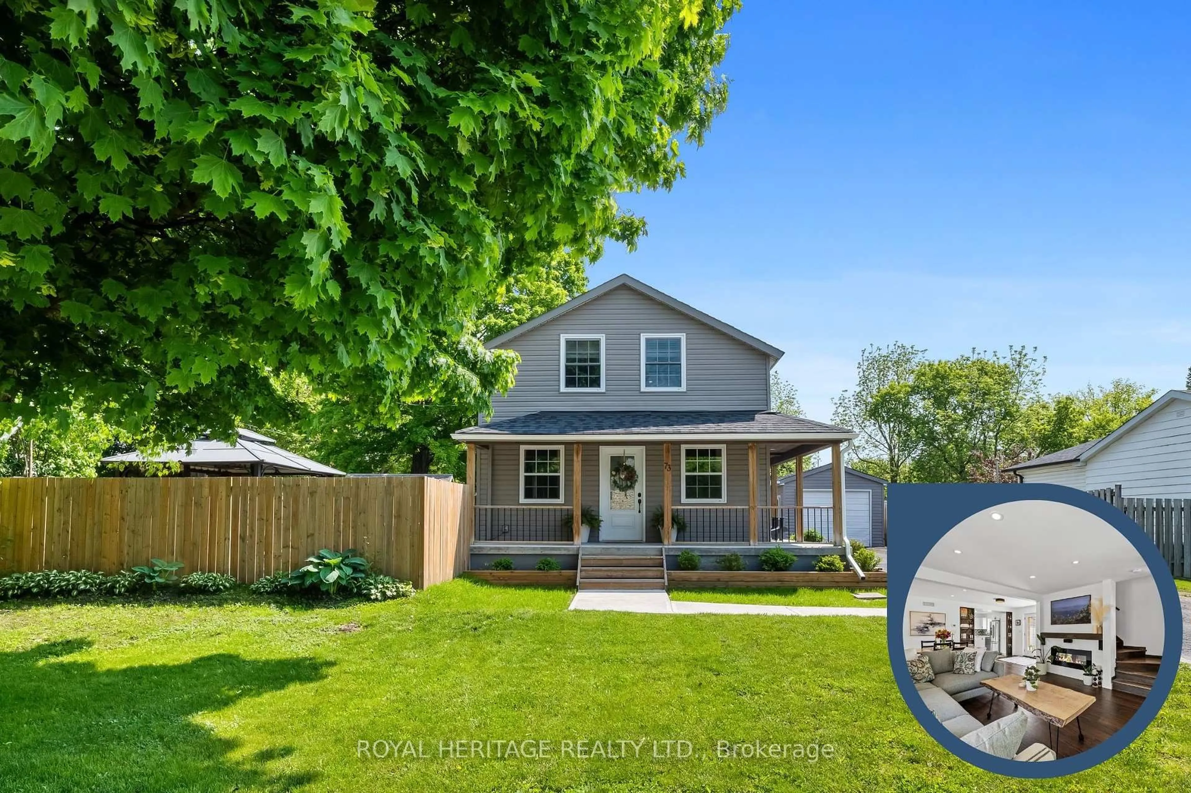 Home with vinyl exterior material, street for 73 Prince Edward St, Brighton Ontario K0K 1H0