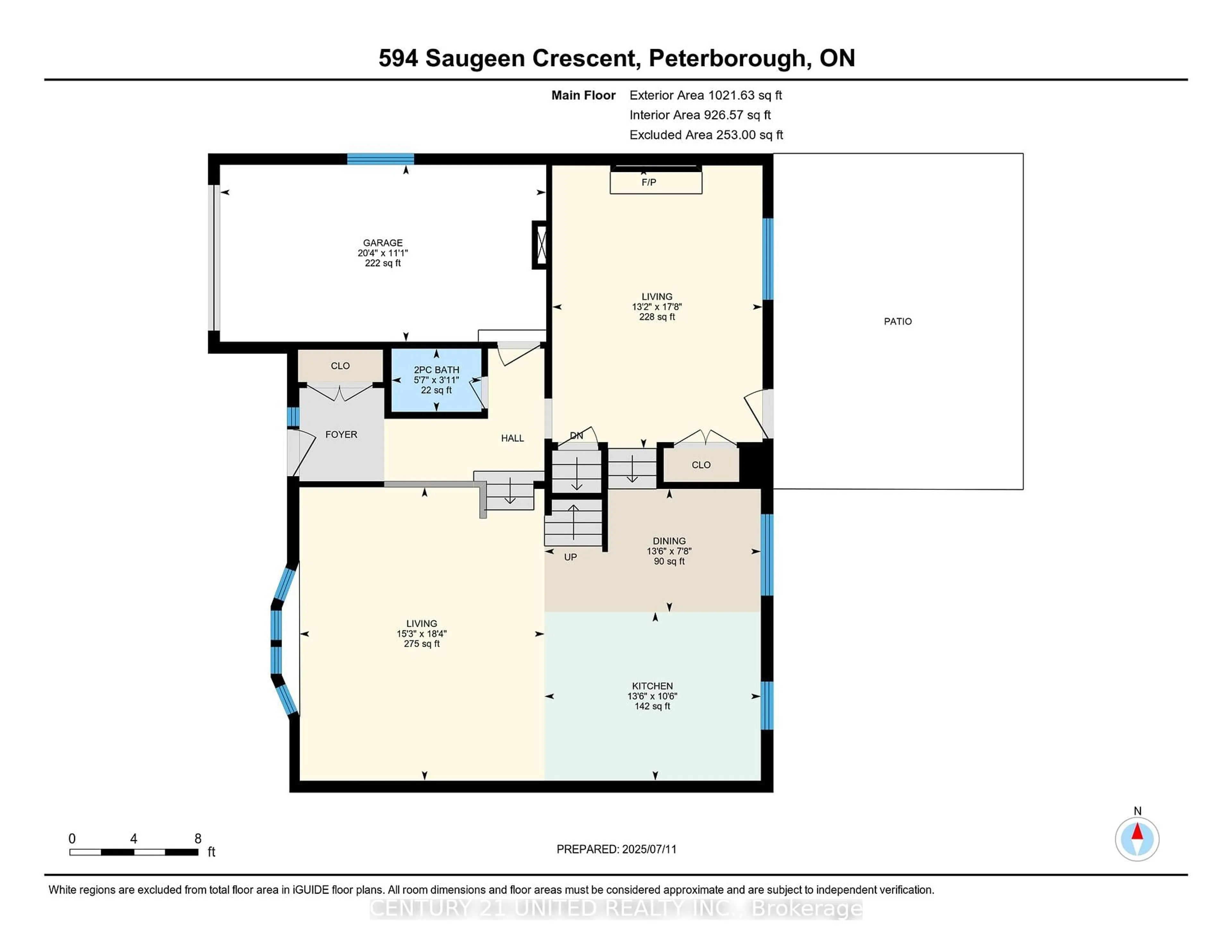 Floor plan for 594 Saugeen Cres, Peterborough South Ontario K9J 1K1