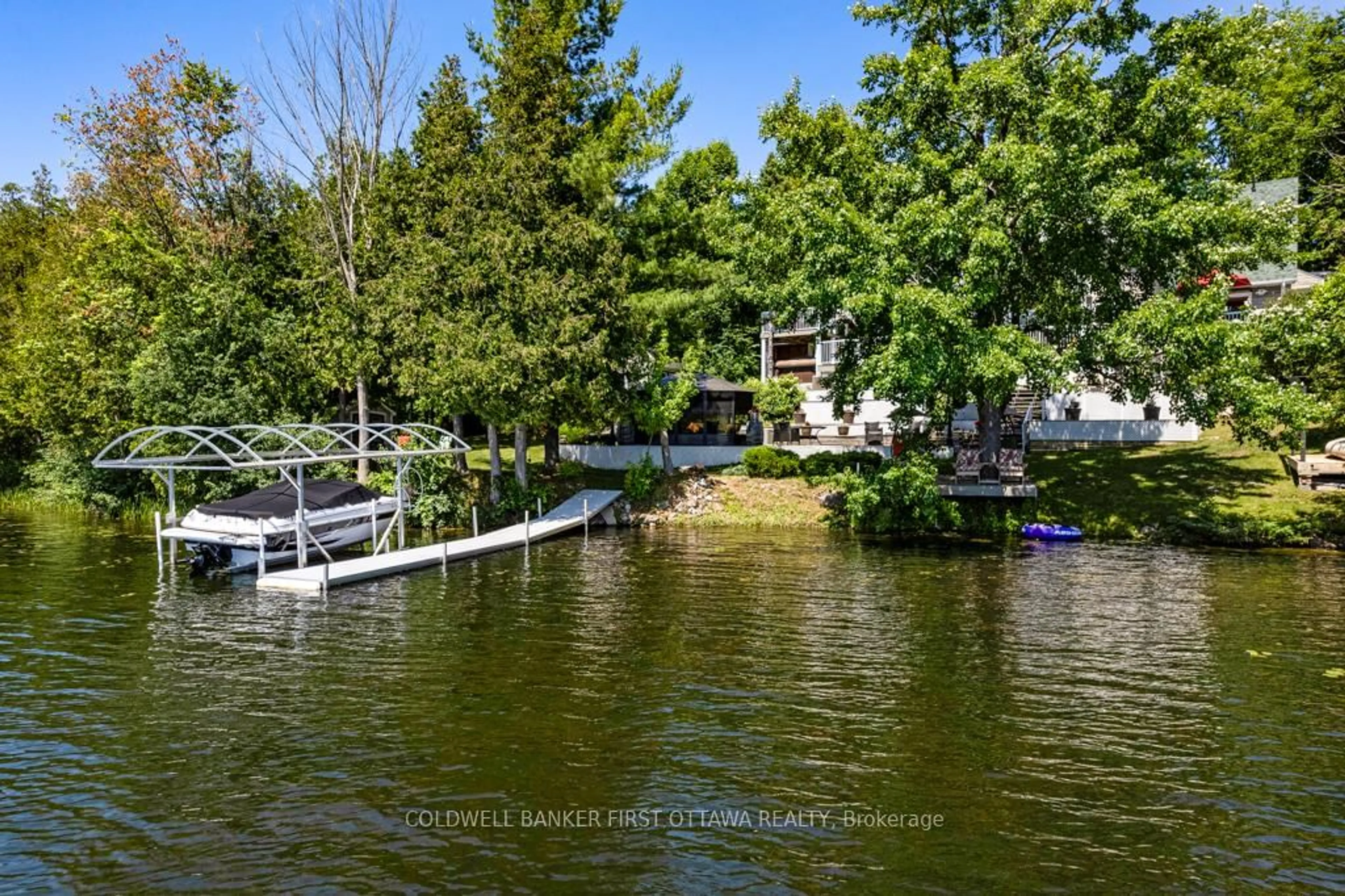 A pic from outside/outdoor area/front of a property/back of a property/a pic from drone, water/lake/river/ocean view for 320 Pike Lake Route 12 Rd, Perth Ontario K7H 3C5