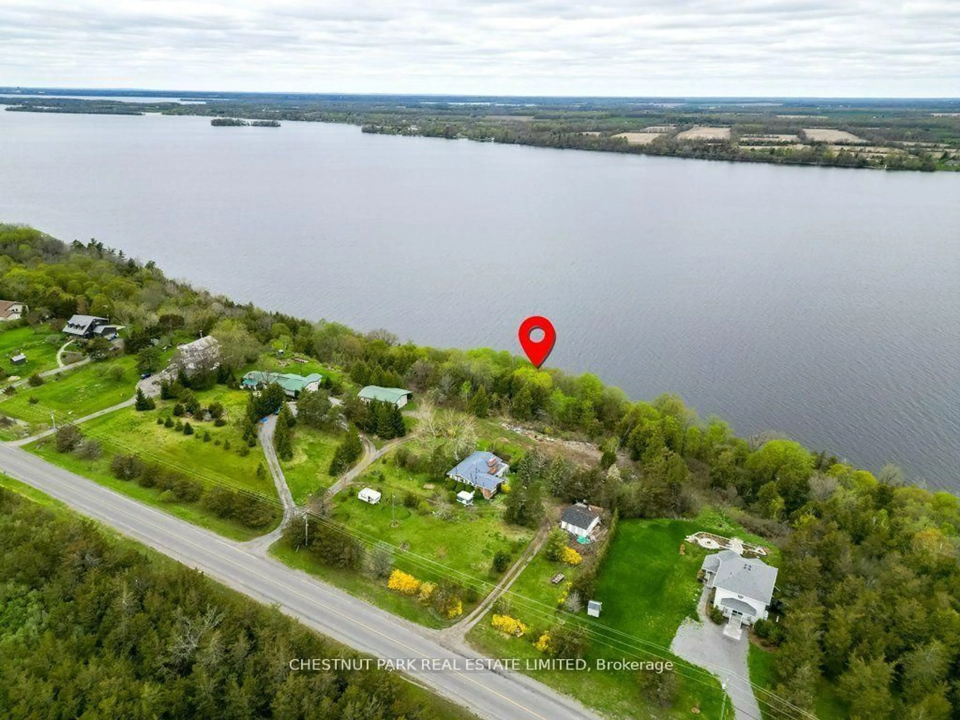 A pic from outside/outdoor area/front of a property/back of a property/a pic from drone, water/lake/river/ocean view for 2035 County Rd 7, Prince Edward County Ontario K0K 2T0