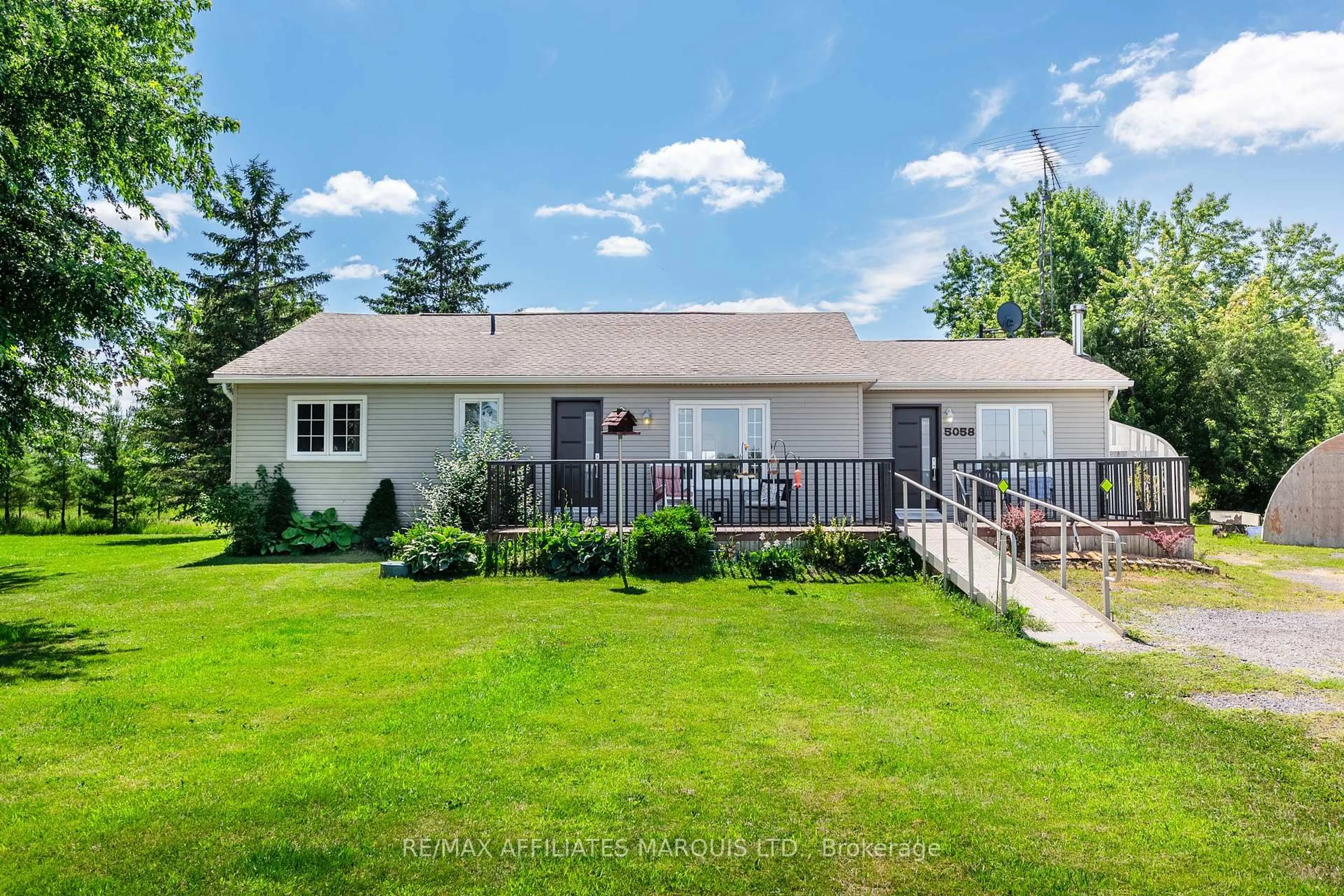 A pic from outside/outdoor area/front of a property/back of a property/a pic from drone, water/lake/river/ocean view for 5058 Johnson Rd, South Glengarry Ontario K0C 2J0