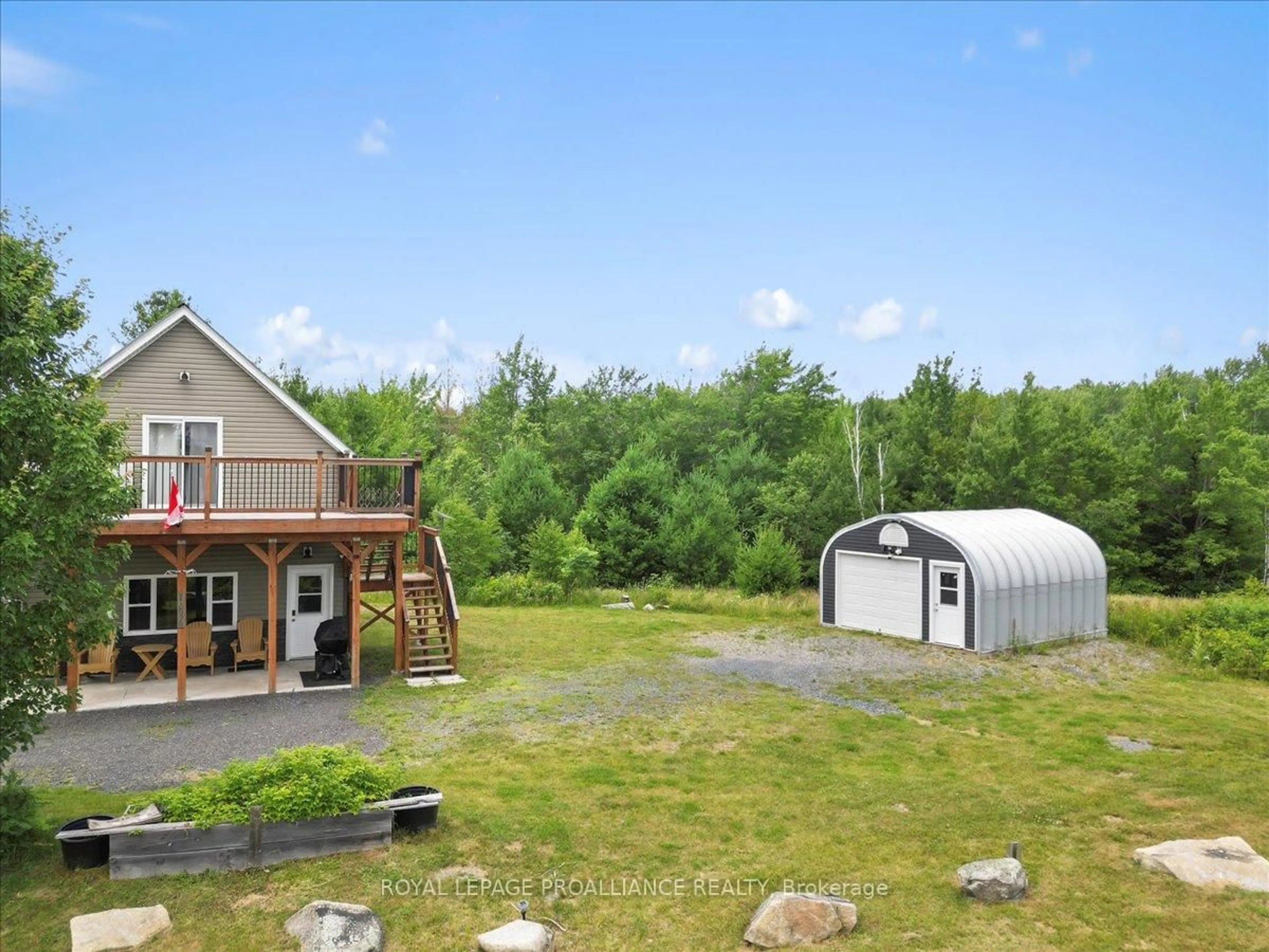 A pic from outside/outdoor area/front of a property/back of a property/a pic from drone, mountain view for 11251B Highway 41, Kaladar Ontario K0H 1Z0