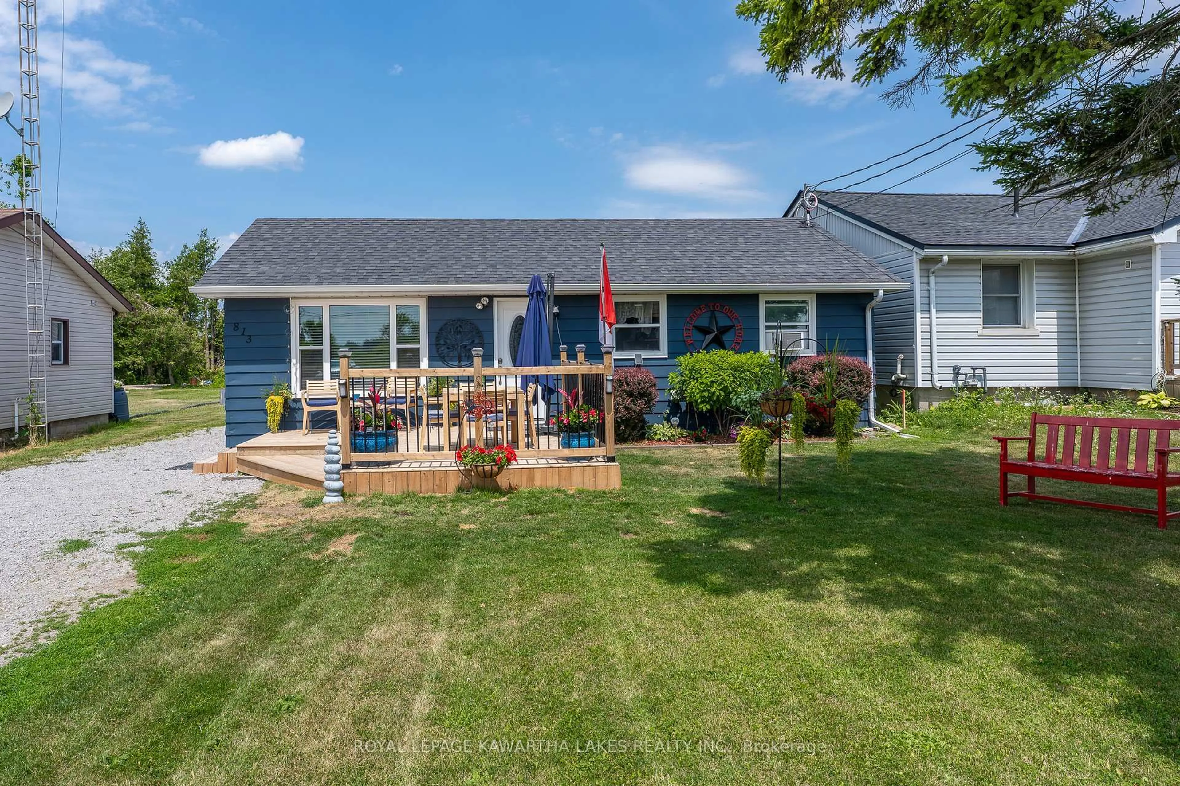 A pic from outside/outdoor area/front of a property/back of a property/a pic from drone, unknown for 813 County Road 121 Rd, Kawartha Lakes Ontario K0M 1N0
