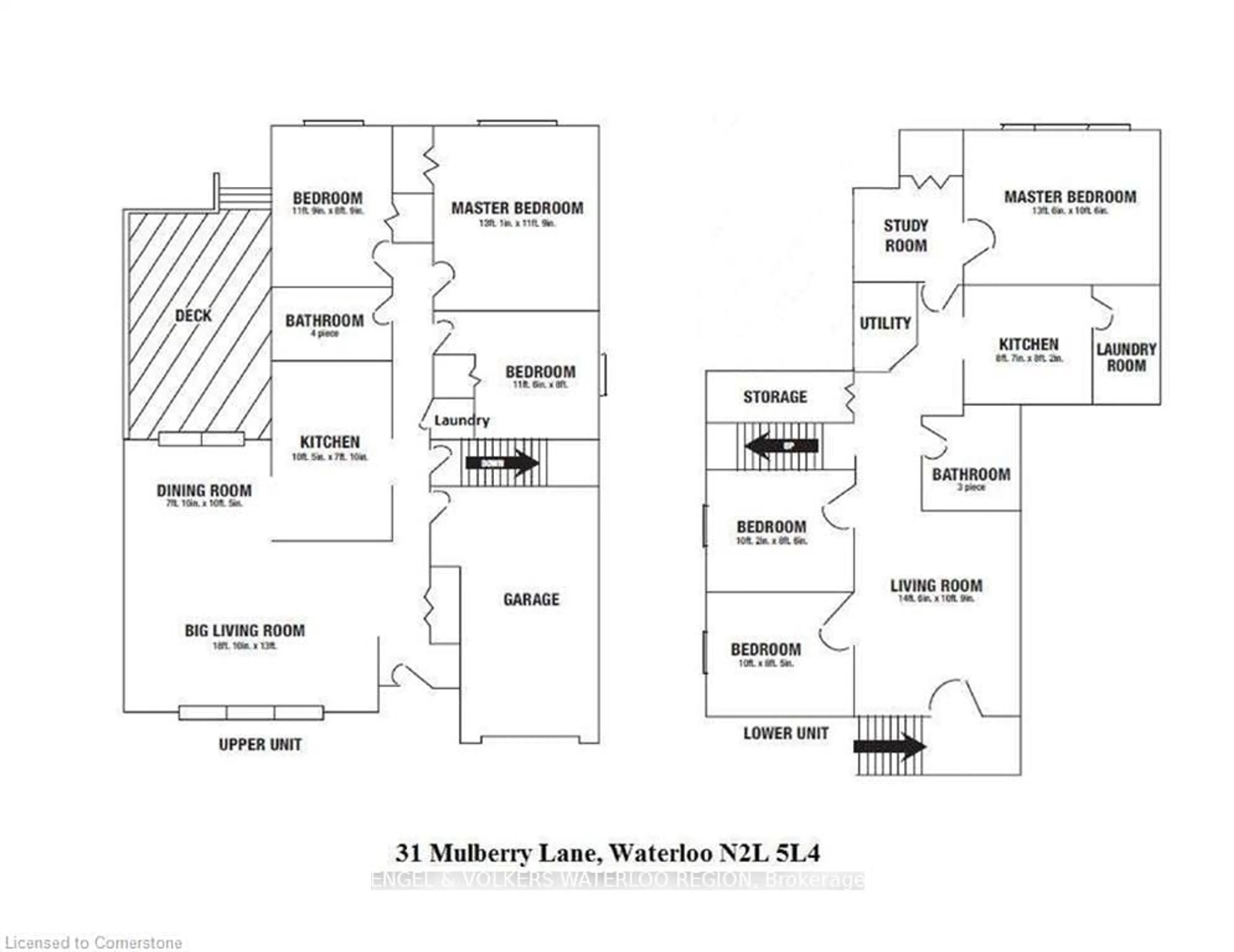 Floor plan for 31 Mulberry Lane, Waterloo Ontario N2L 5L4