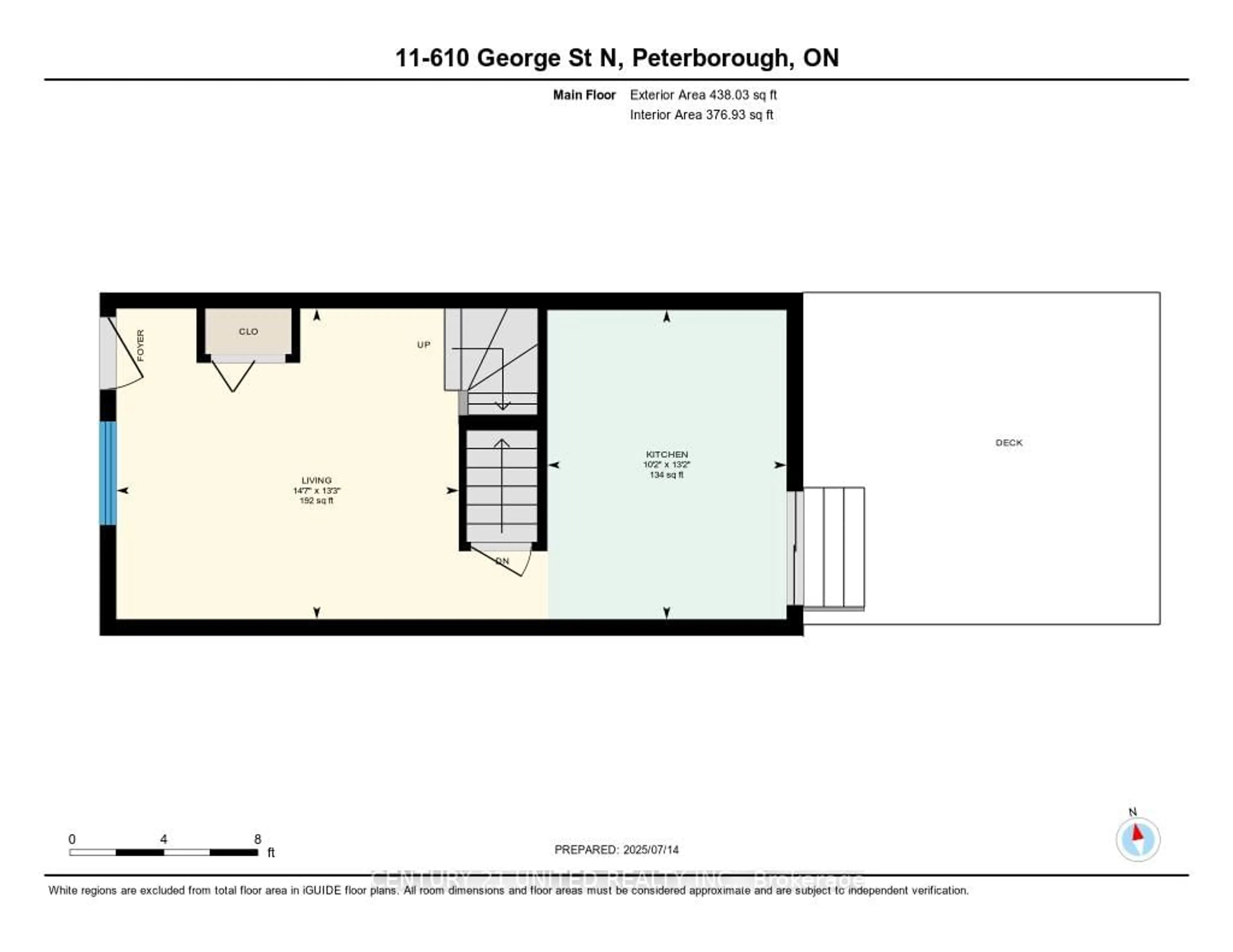 Floor plan for 610 George St #11, Peterborough Central Ontario K9H 3S6