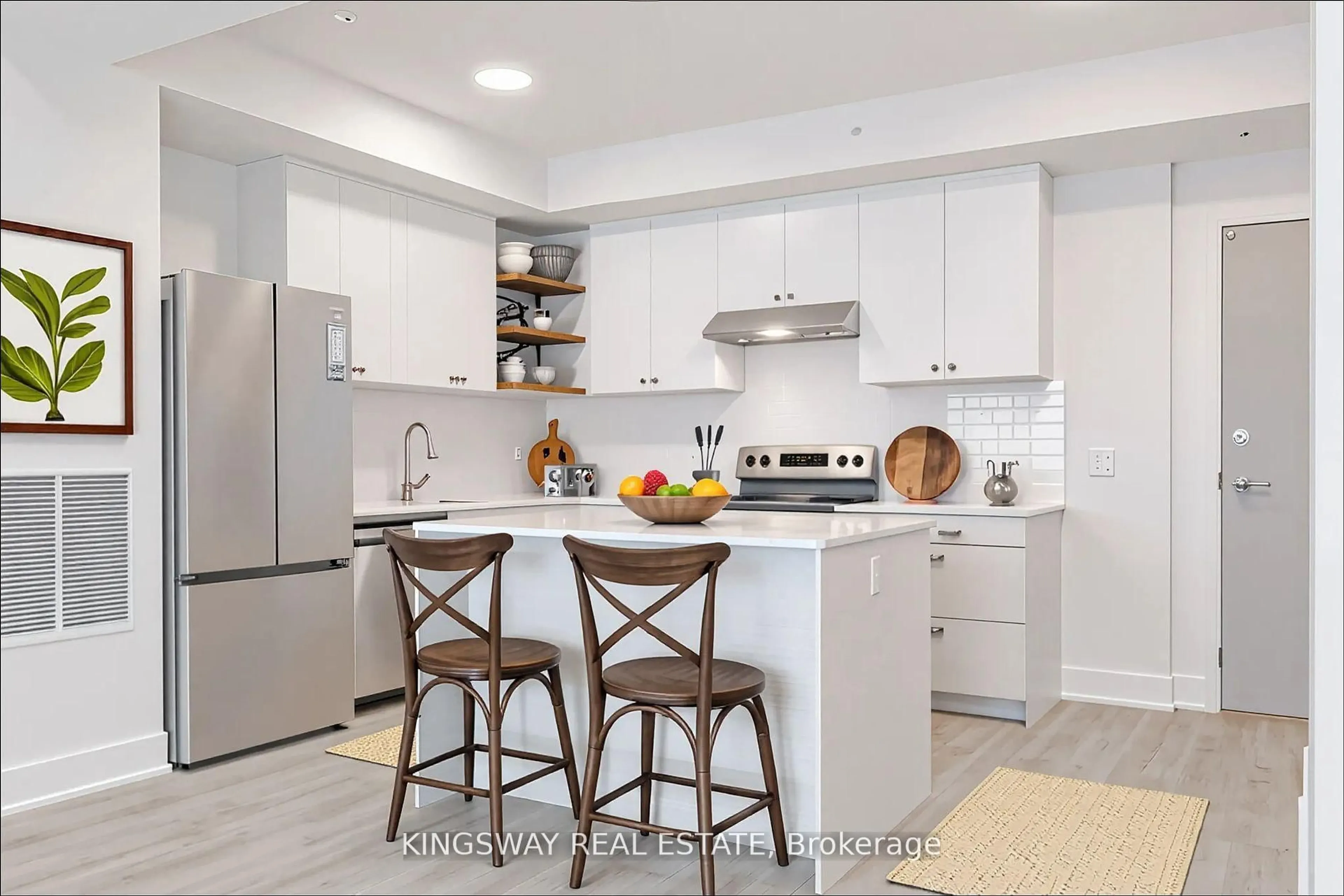 Open concept kitchen, ceramic/tile floor for 19B West St #303, Kawartha Lakes Ontario K0M 1N0