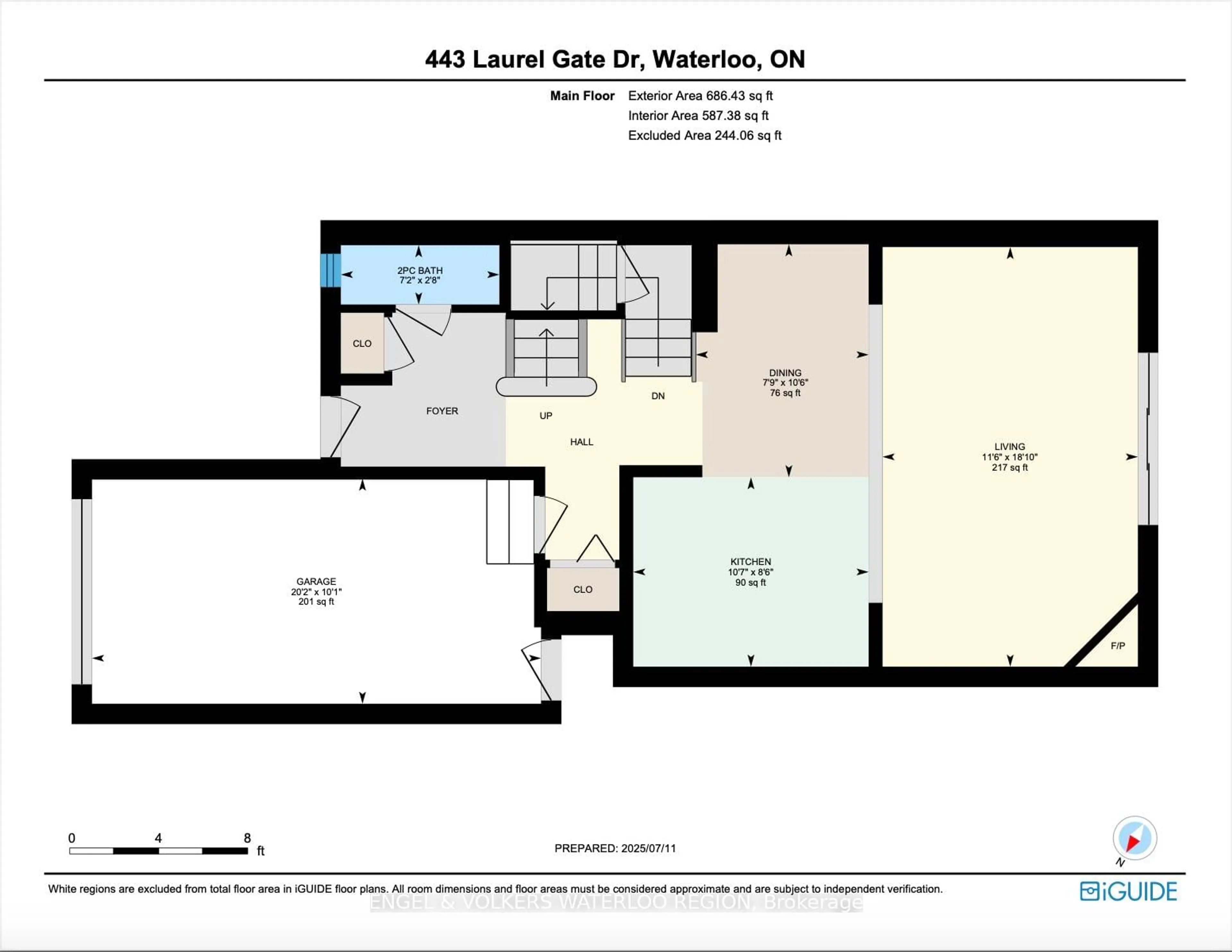 Floor plan for 443 Laurel Gate Dr, Waterloo Ontario N2T 2S5