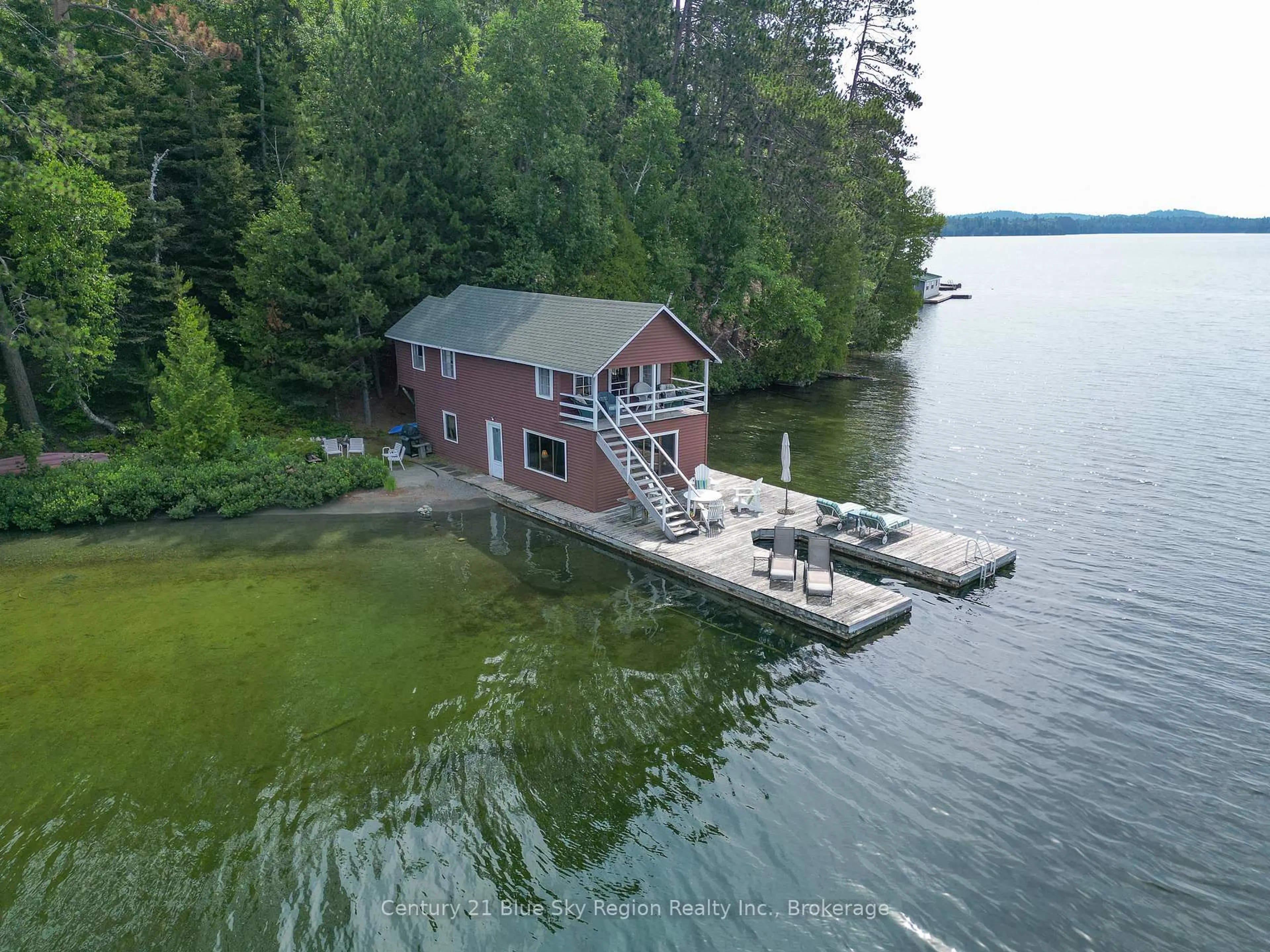 A pic from outside/outdoor area/front of a property/back of a property/a pic from drone, water/lake/river/ocean view for Island 665 Part 2 Chimo, Temagami Ontario P0H 2H0