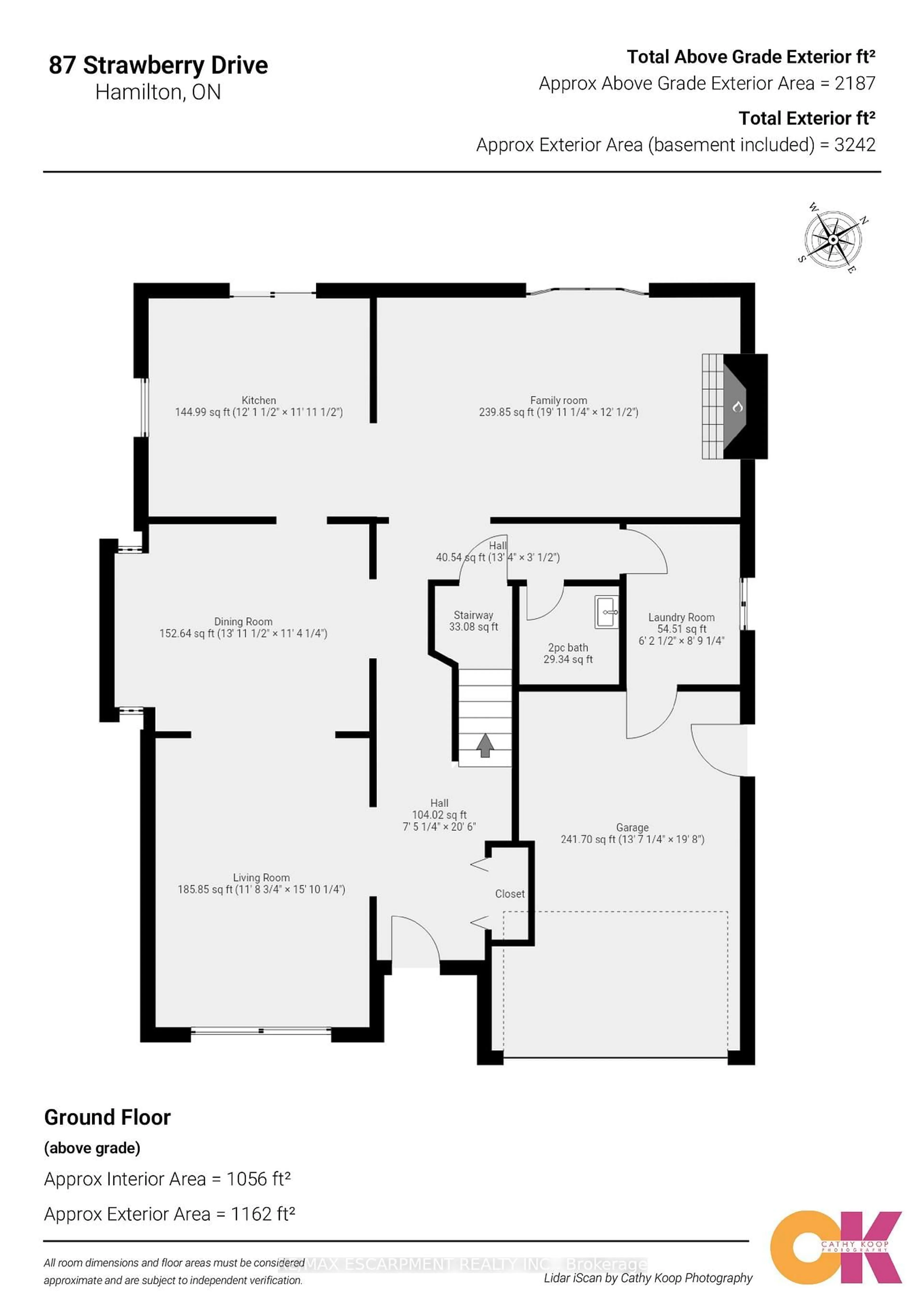 Floor plan for 87 Strawberry Dr, Hamilton Ontario L8E 4R3