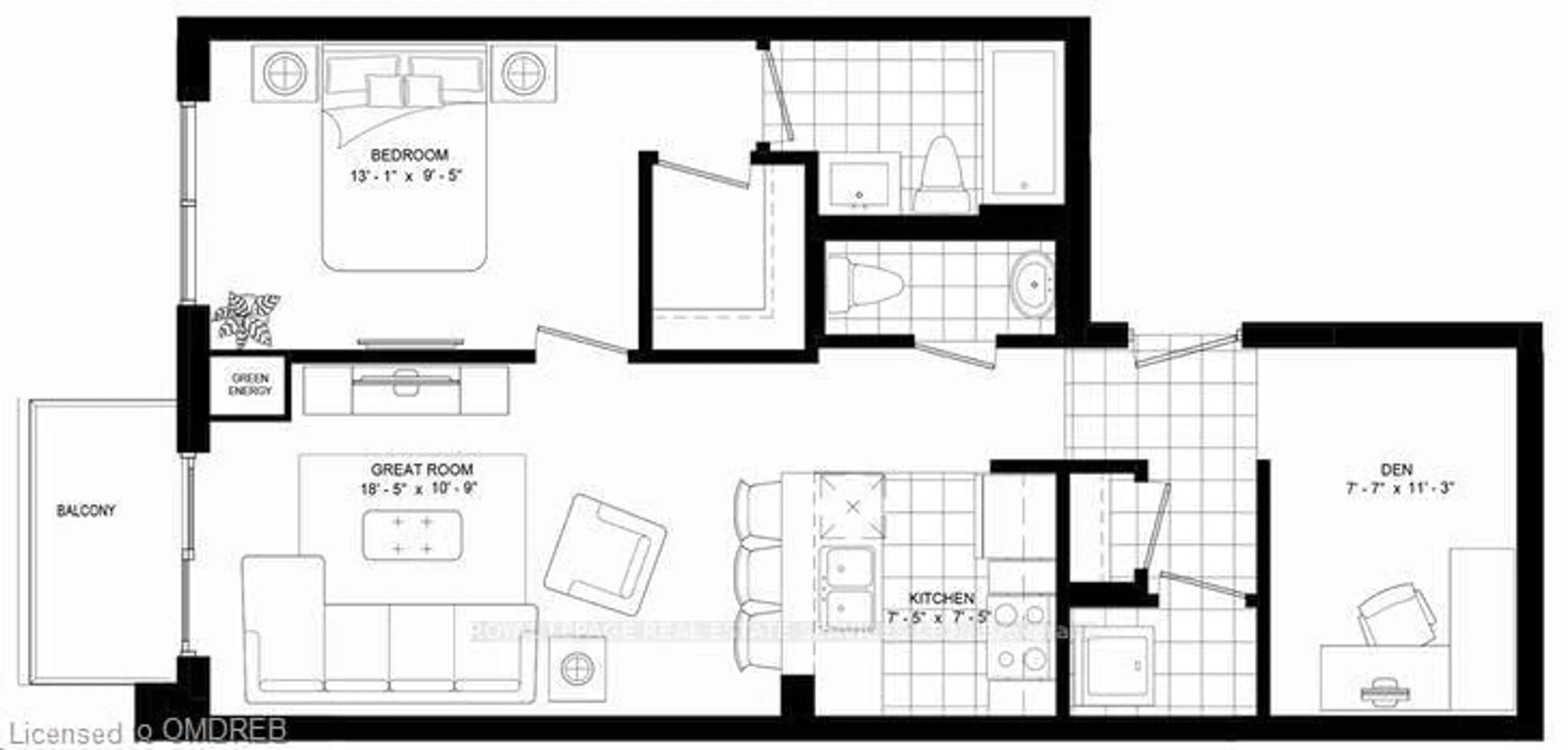Floor plan for 460 Dundas St #901, Hamilton Ontario L8B 2A5