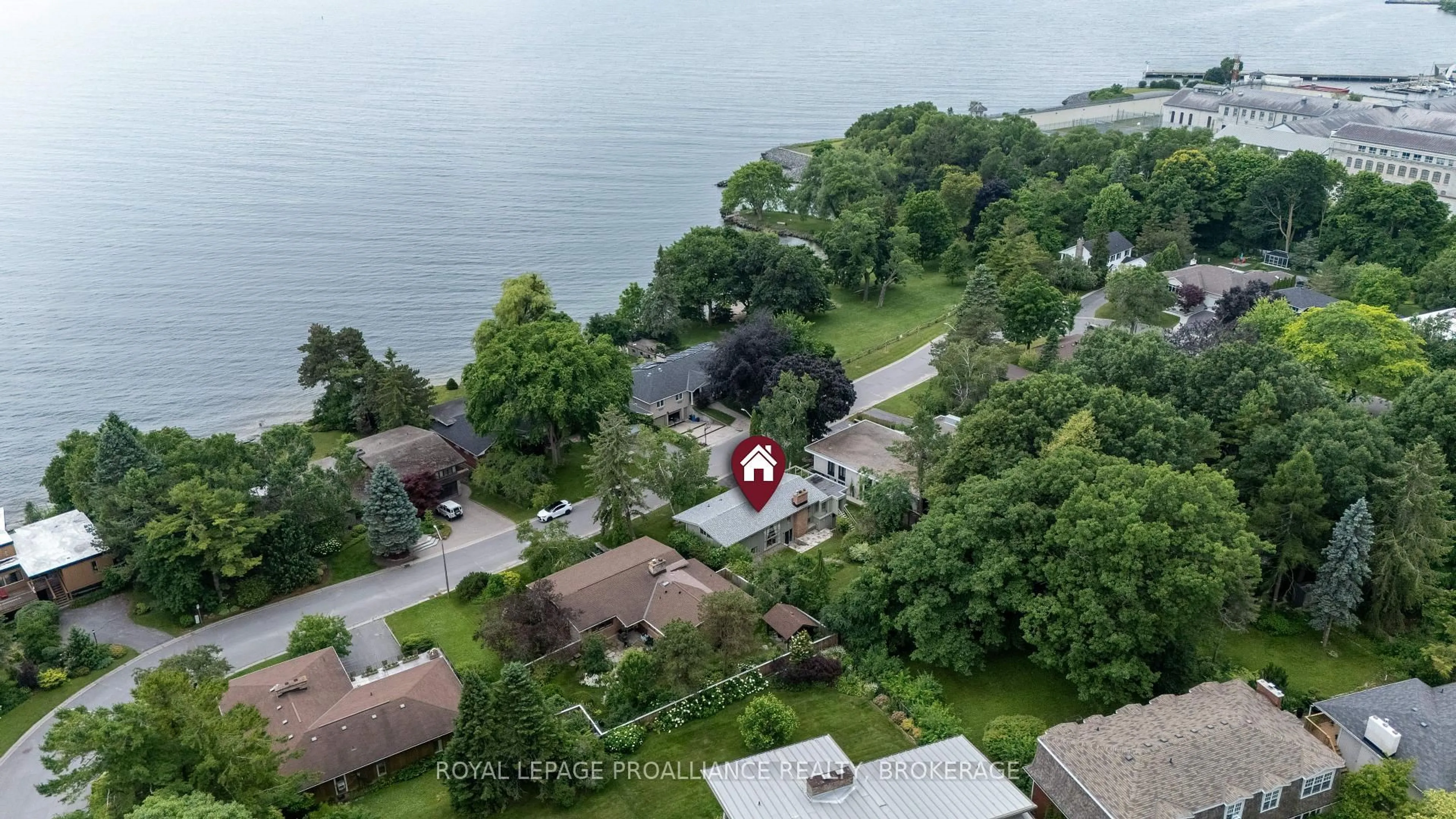 A pic from outside/outdoor area/front of a property/back of a property/a pic from drone, water/lake/river/ocean view for 227 Alwington Pl, Kingston Ontario K7L 4P9