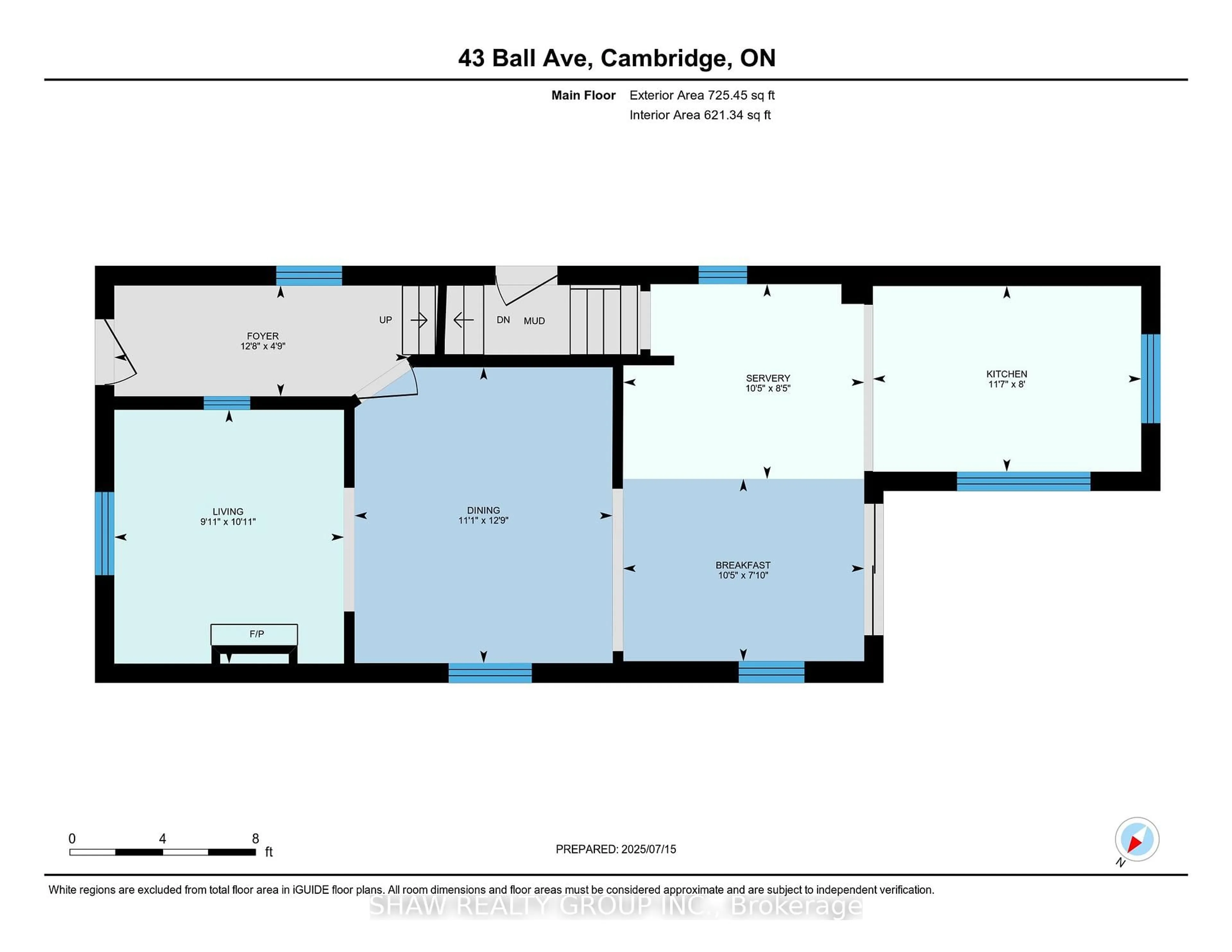 Floor plan for 43 Ball Ave, Cambridge Ontario N1R 2A2