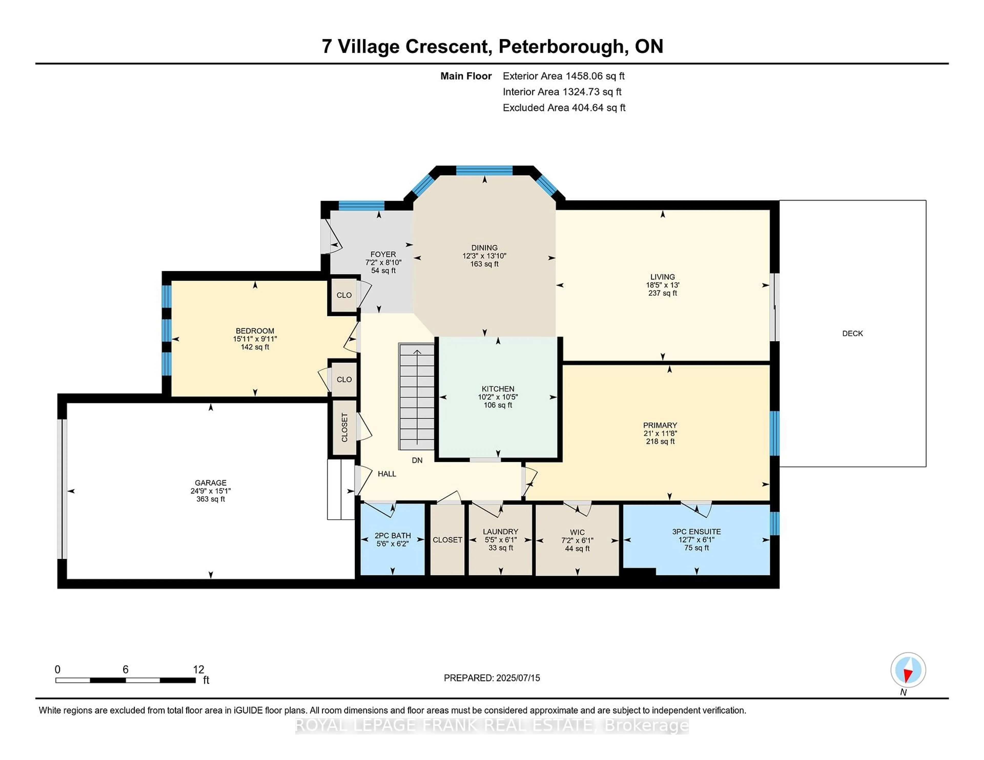 Floor plan for 7 Village Cres, Peterborough West Ontario K9J 8S7