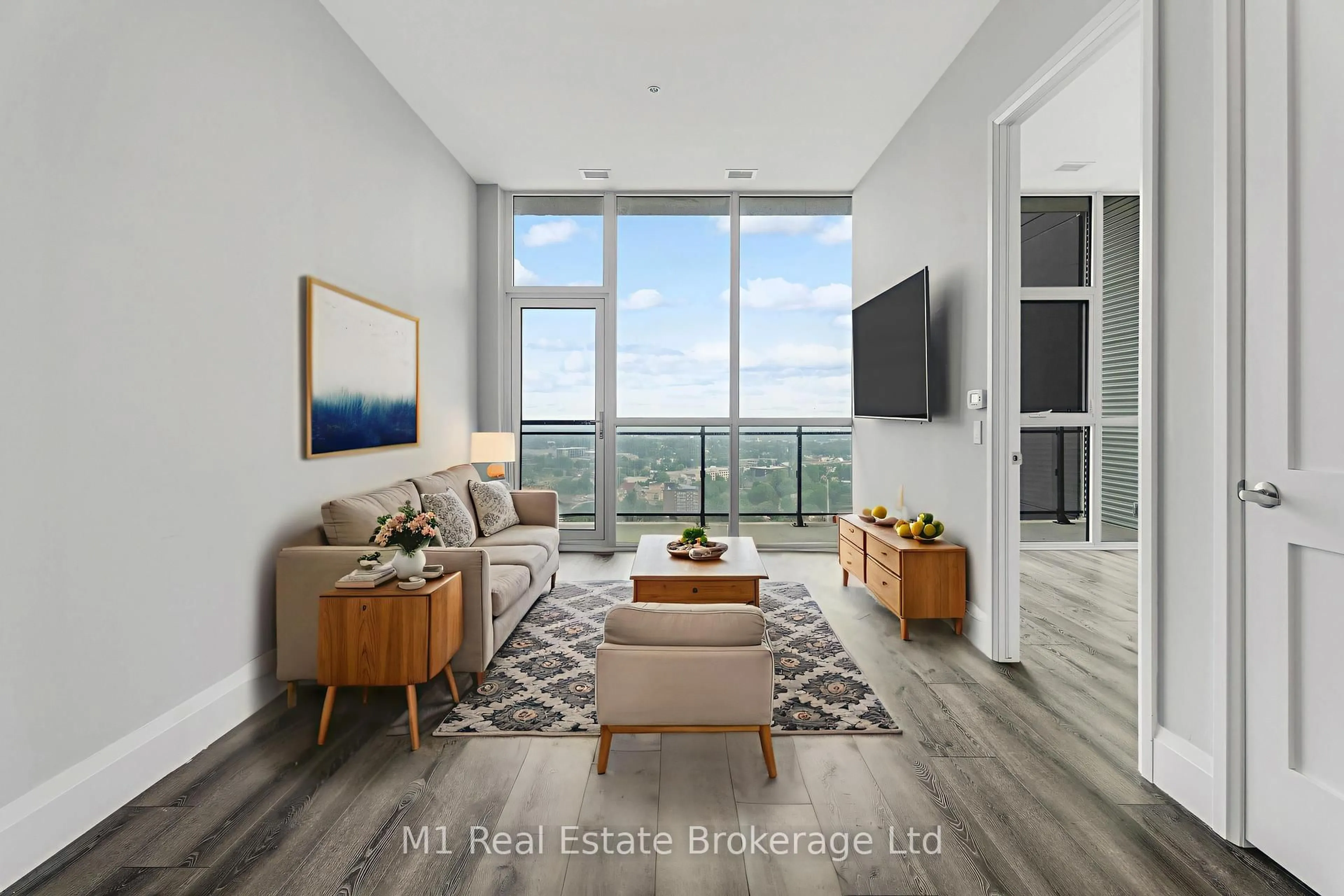 Living room with furniture, unknown for 60 Charles St #3001, Kitchener Ontario N2G 0C9