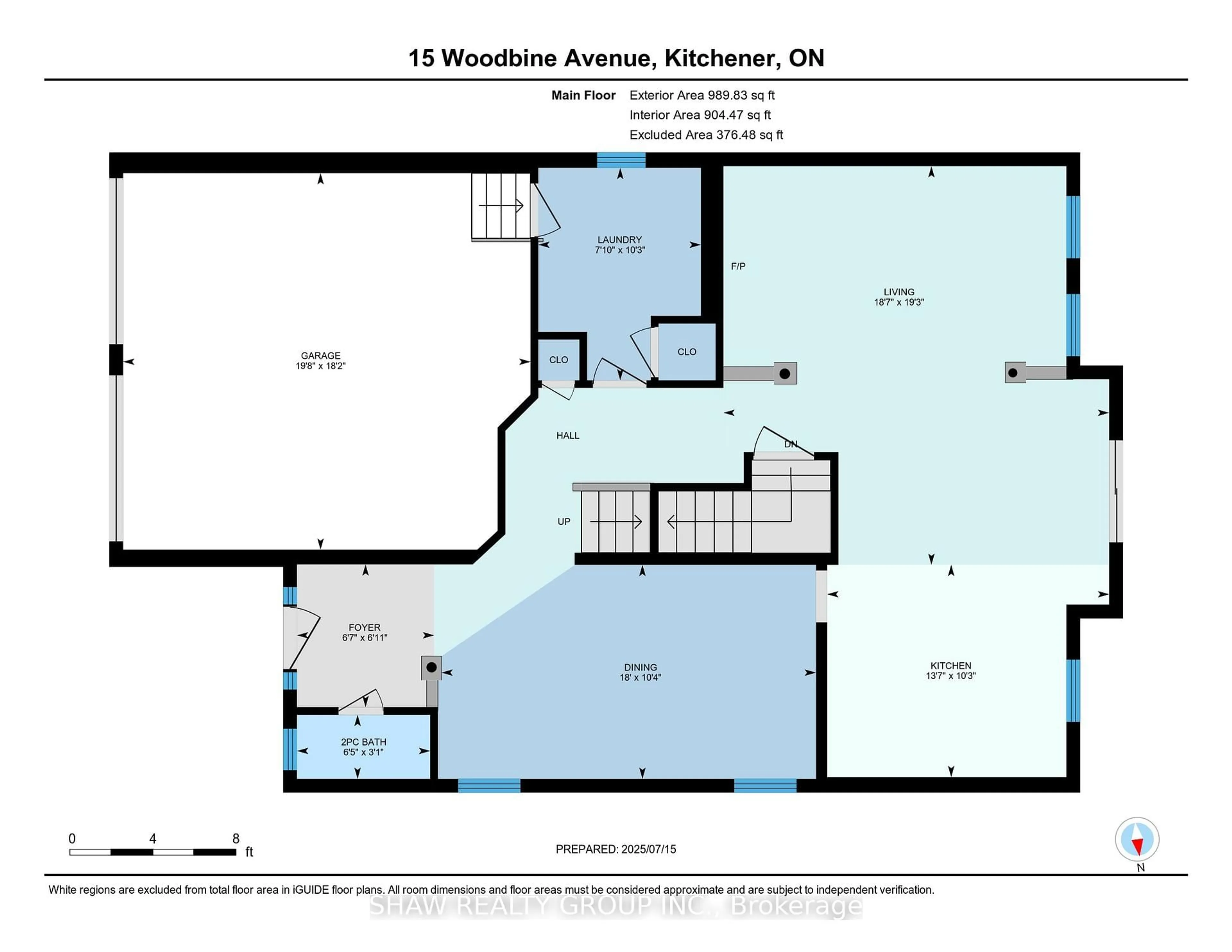 Floor plan for 15 Woodbine Ave, Kitchener Ontario N2R 1V9