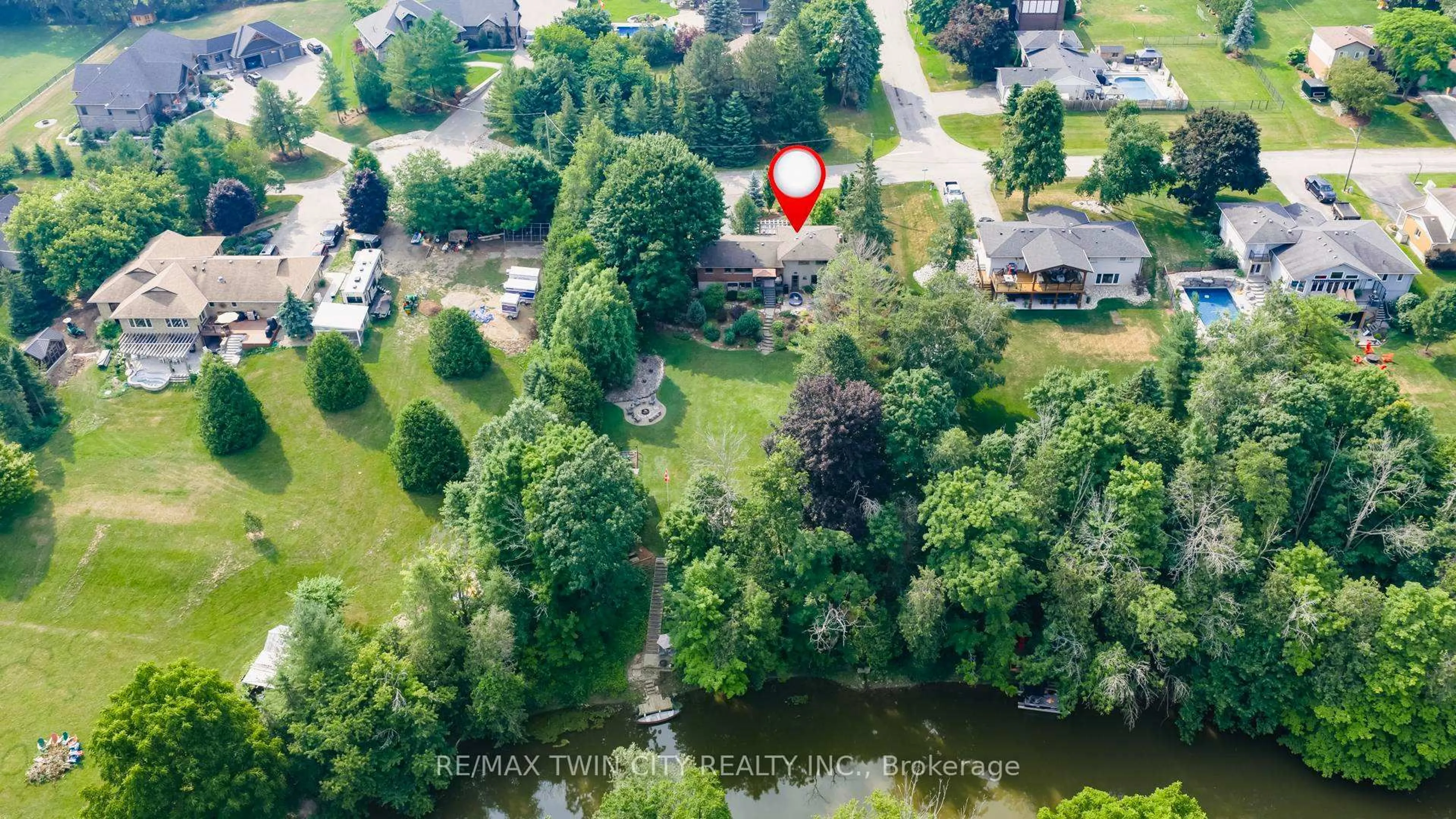 A pic from outside/outdoor area/front of a property/back of a property/a pic from drone, water/lake/river/ocean view for 48 Hillfield Dr, Wilmot Ontario N3A 1N2