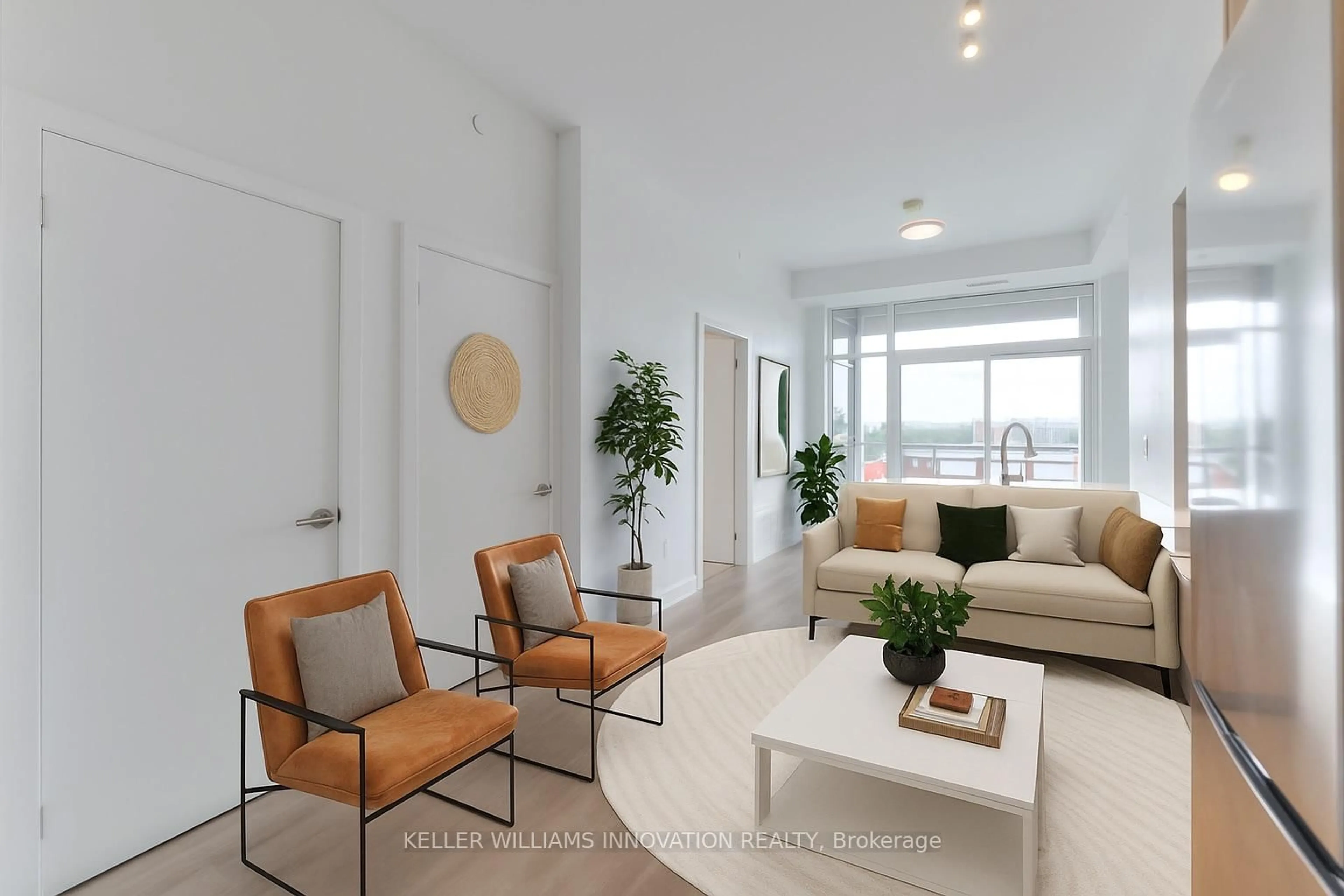 Living room with furniture, unknown for 607 King St #404, Kitchener Ontario N2G 2L5