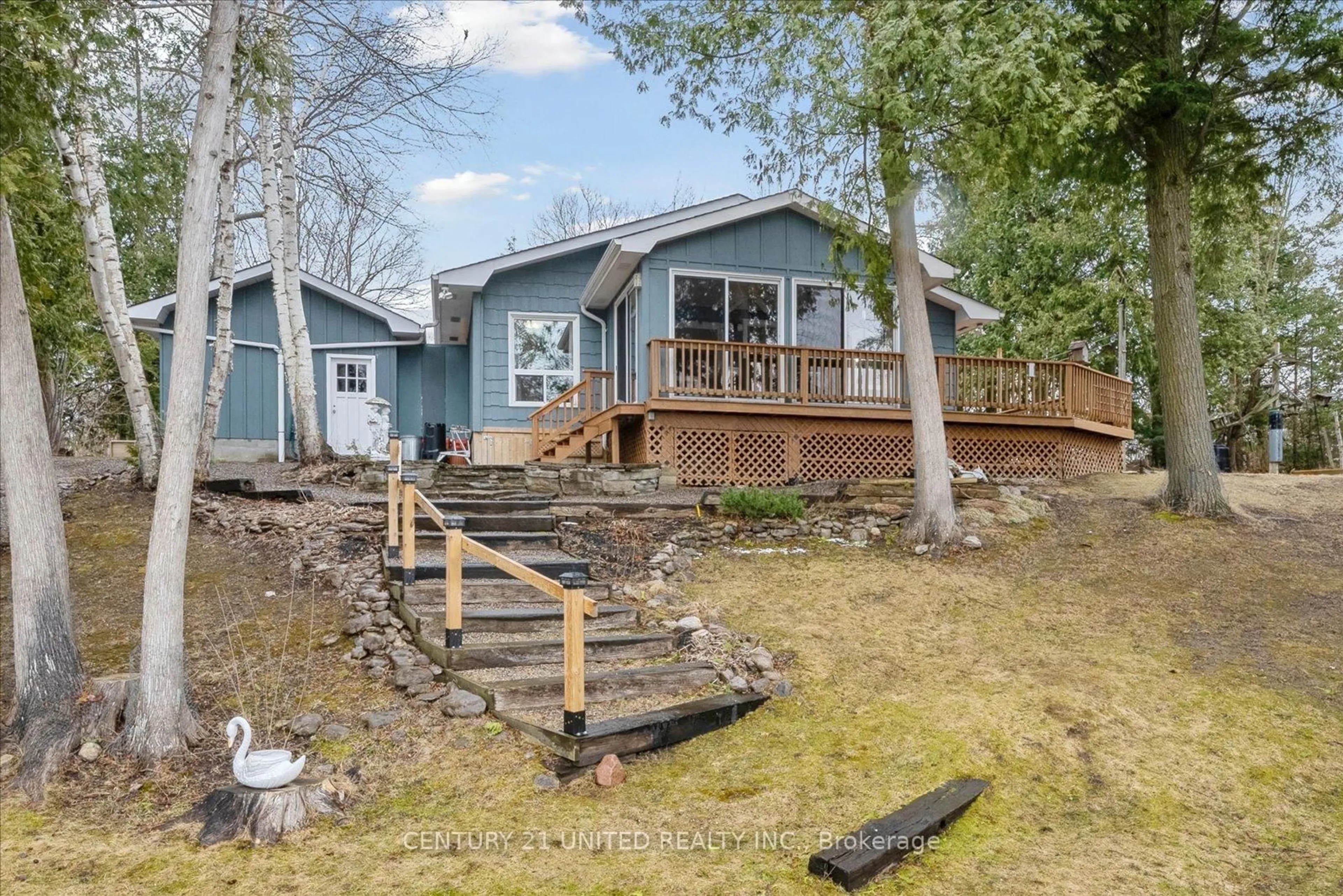 A pic from outside/outdoor area/front of a property/back of a property/a pic from drone, water/lake/river/ocean view for 52 Birch Point Dr, Kawartha Lakes Ontario K0L 1T0