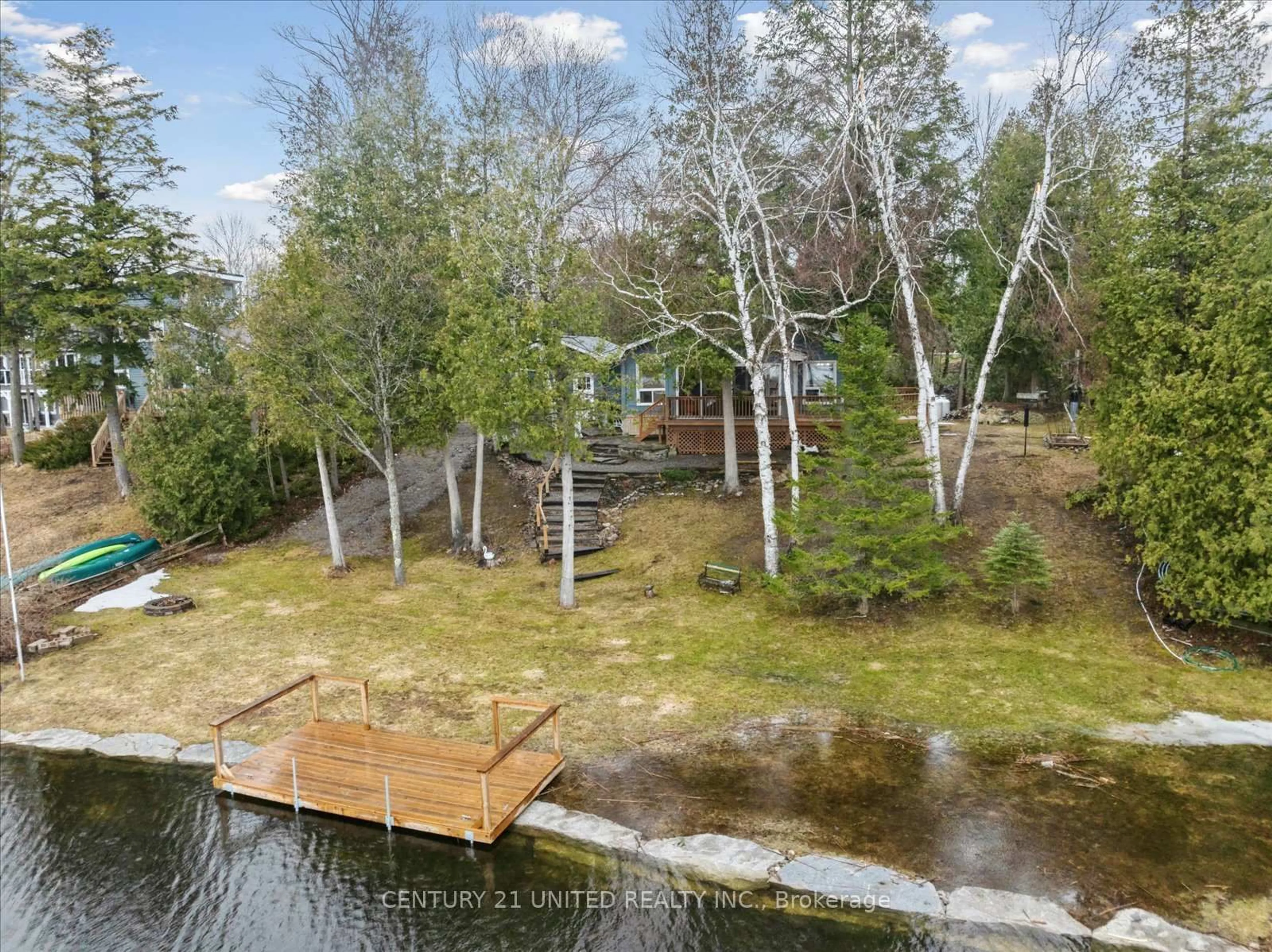 A pic from outside/outdoor area/front of a property/back of a property/a pic from drone, water/lake/river/ocean view for 52 Birch Point Dr, Kawartha Lakes Ontario K0L 1T0