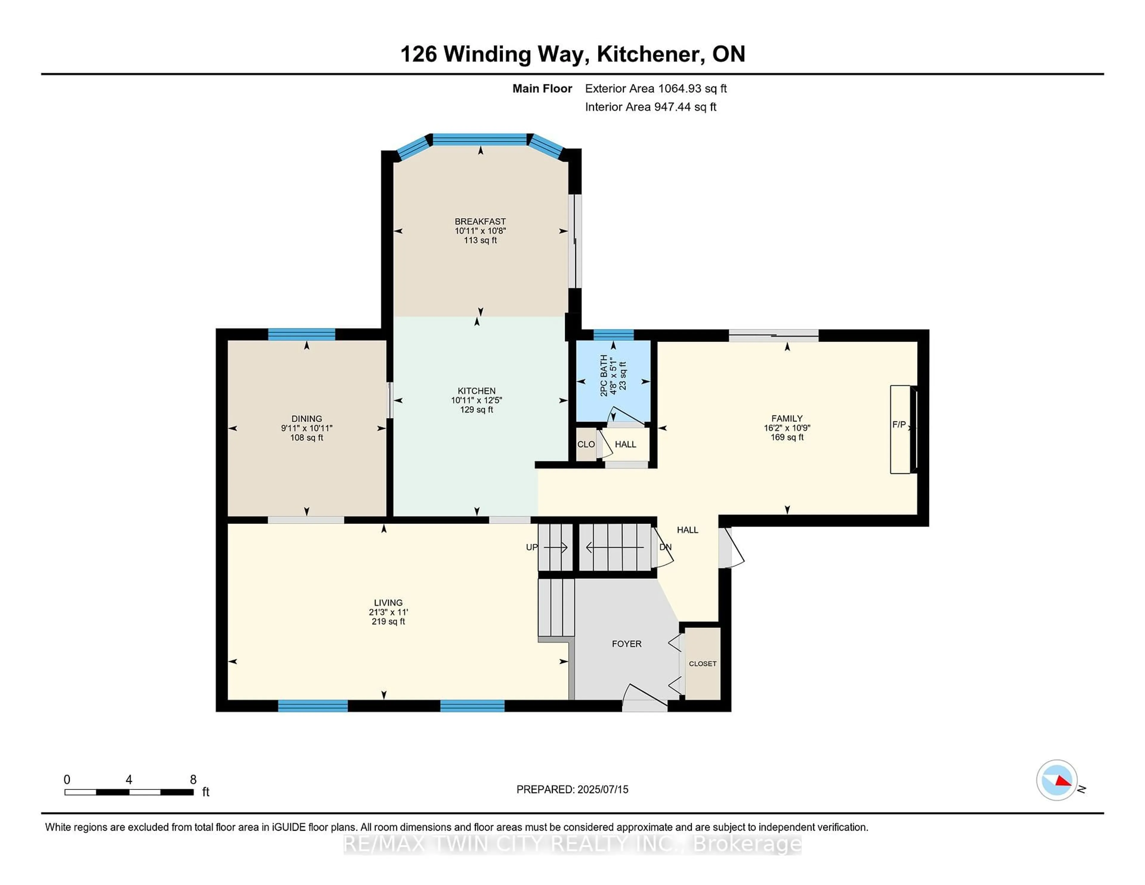 Floor plan for 126 Winding Way, Kitchener Ontario N2N 1N4
