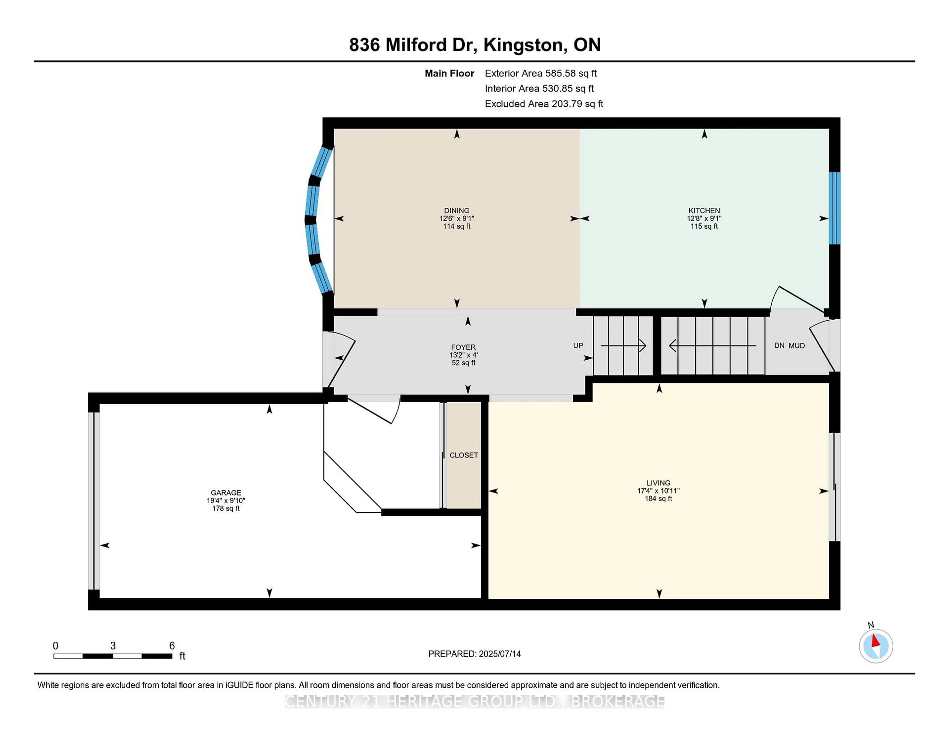 Floor plan for 836 Milford Dr, Kingston Ontario K7P 1A8