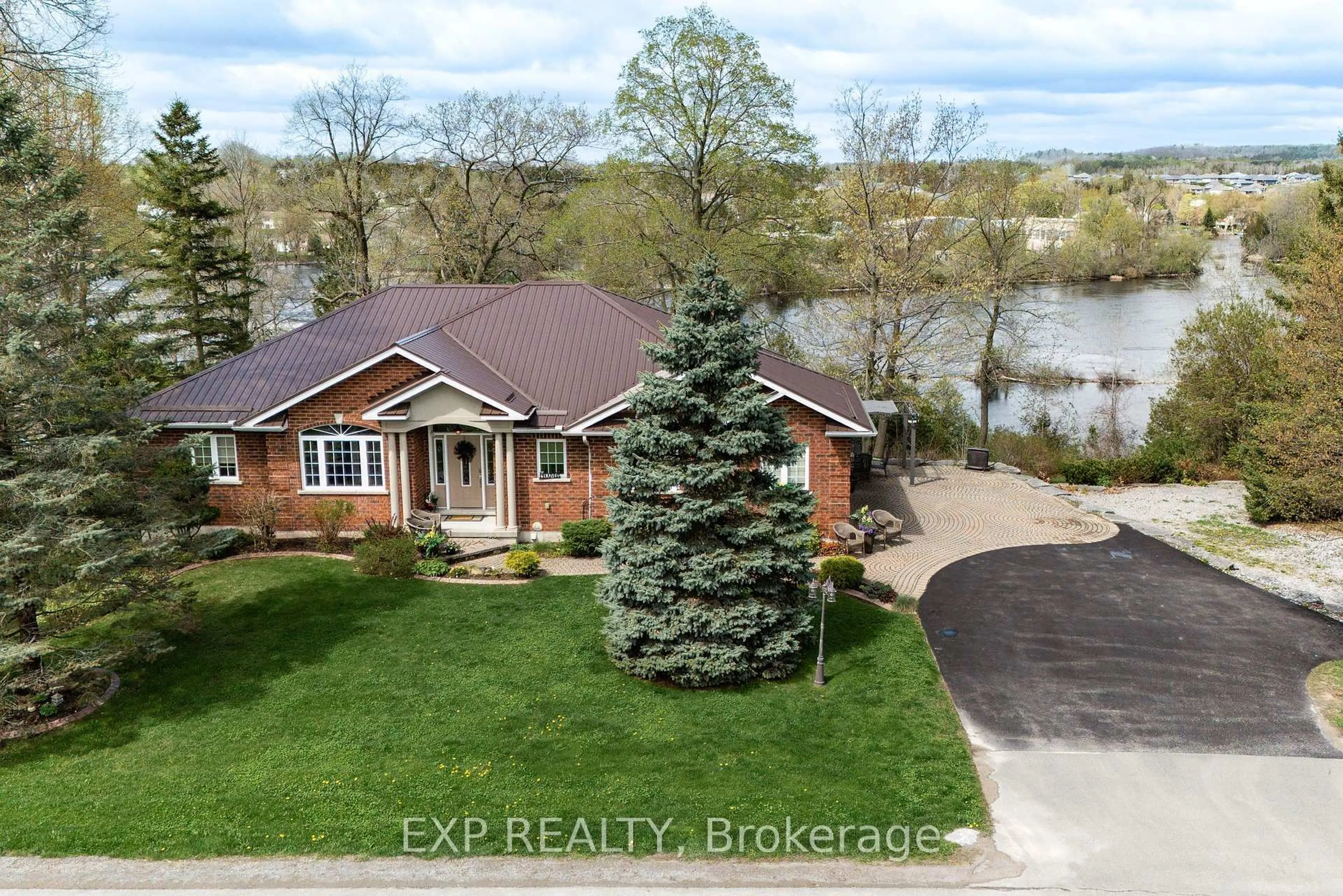 A pic from outside/outdoor area/front of a property/back of a property/a pic from drone, water/lake/river/ocean view for 127 River Dr, Hastings Ontario K0K 2C0