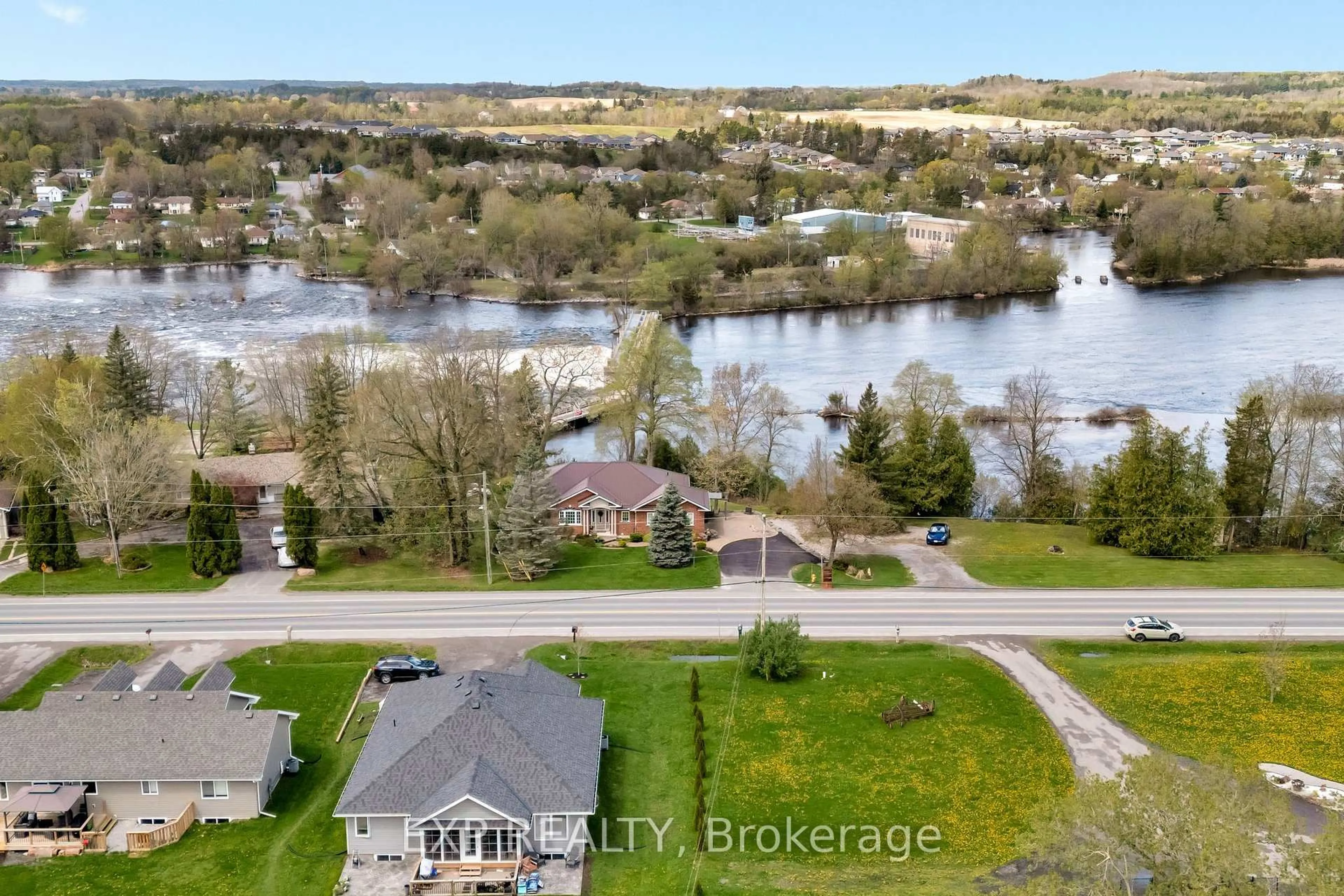 A pic from outside/outdoor area/front of a property/back of a property/a pic from drone, water/lake/river/ocean view for 127 River Dr, Hastings Ontario K0K 2C0
