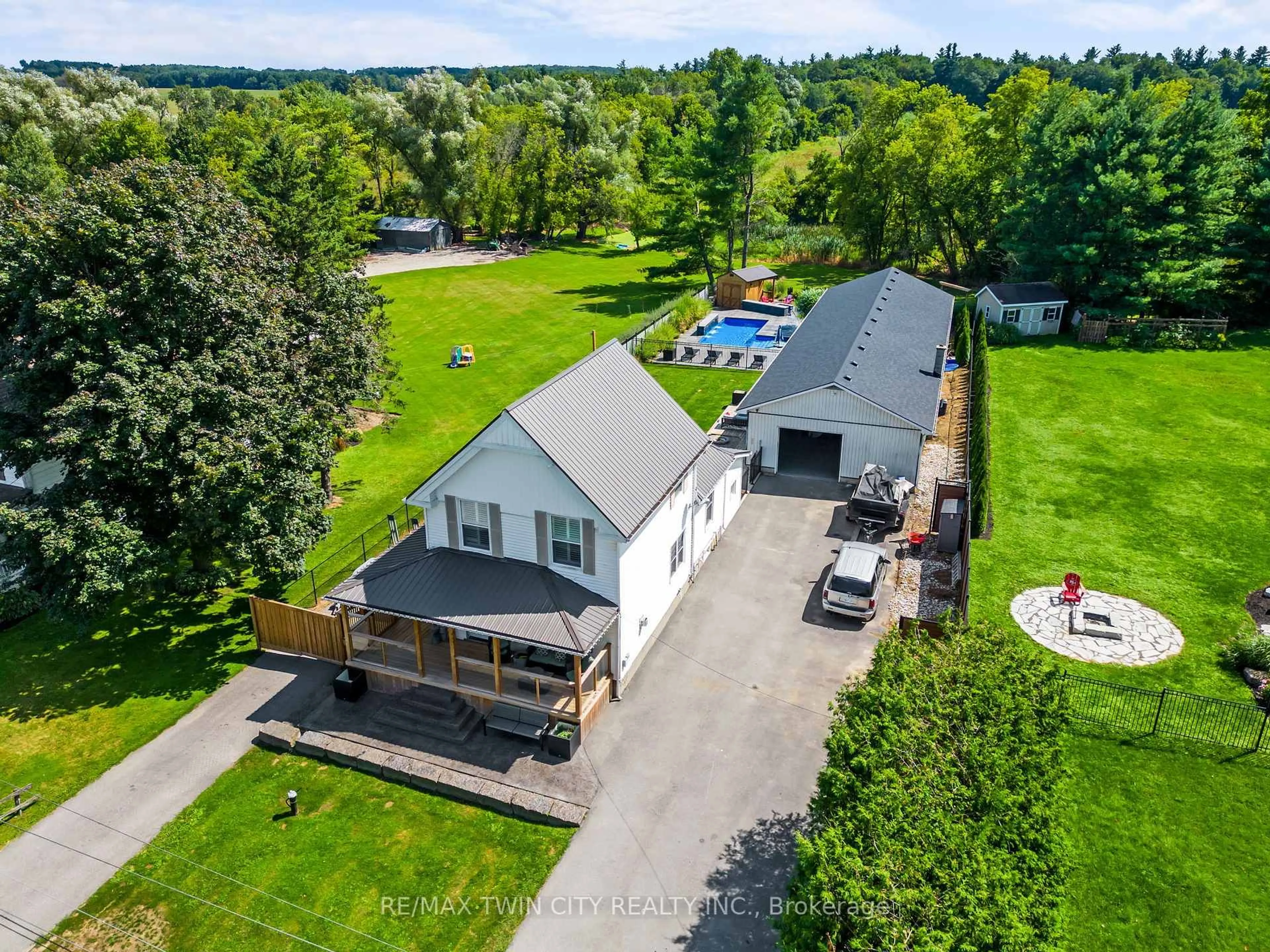 A pic from outside/outdoor area/front of a property/back of a property/a pic from drone, water/lake/river/ocean view for 233 Oakland Rd, Brant Ontario N0E 1R0