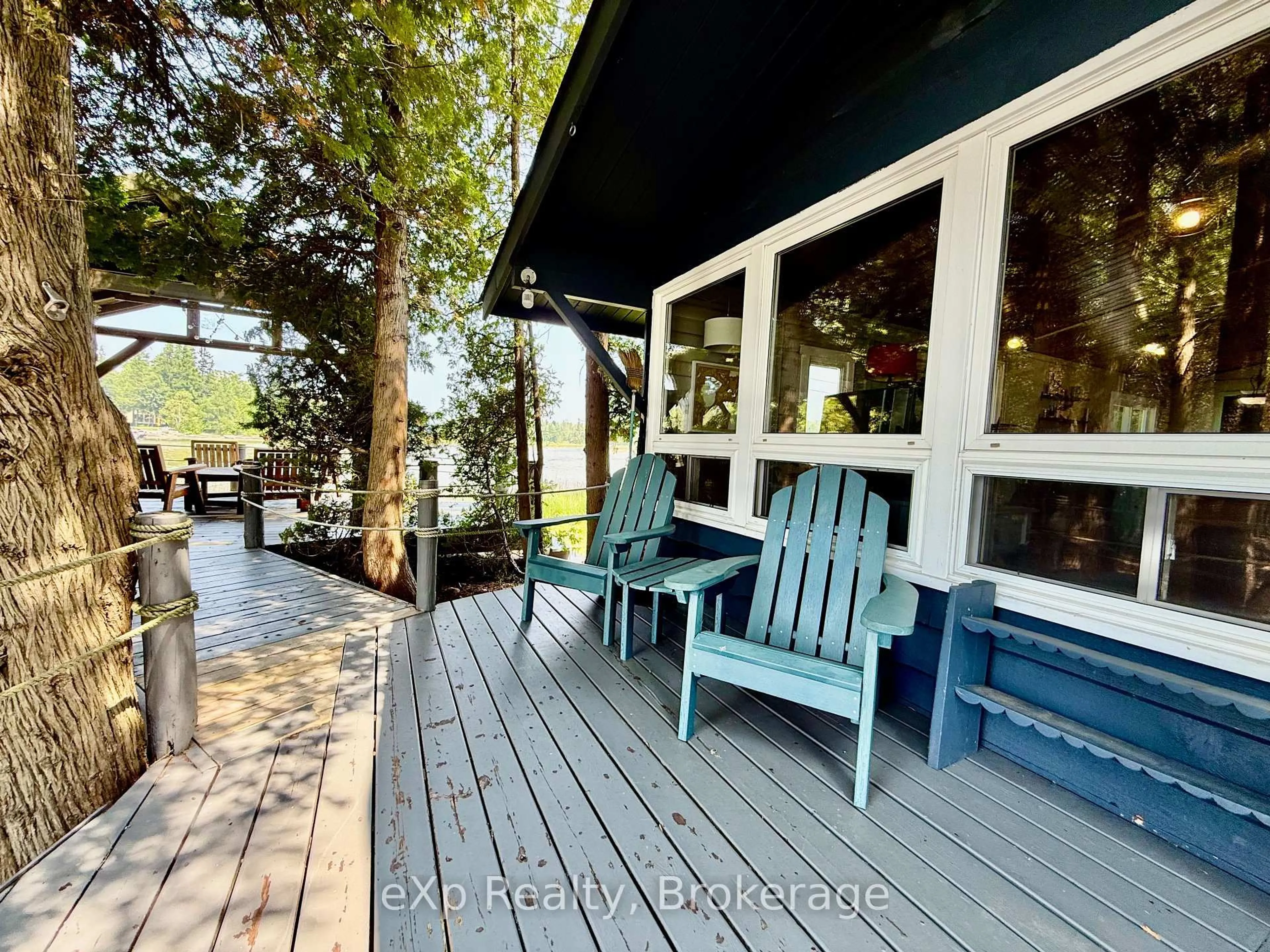 Patio, water/lake/river/ocean view for 32 Doerr Dr, Northern Bruce Peninsula Ontario N0H 1W0