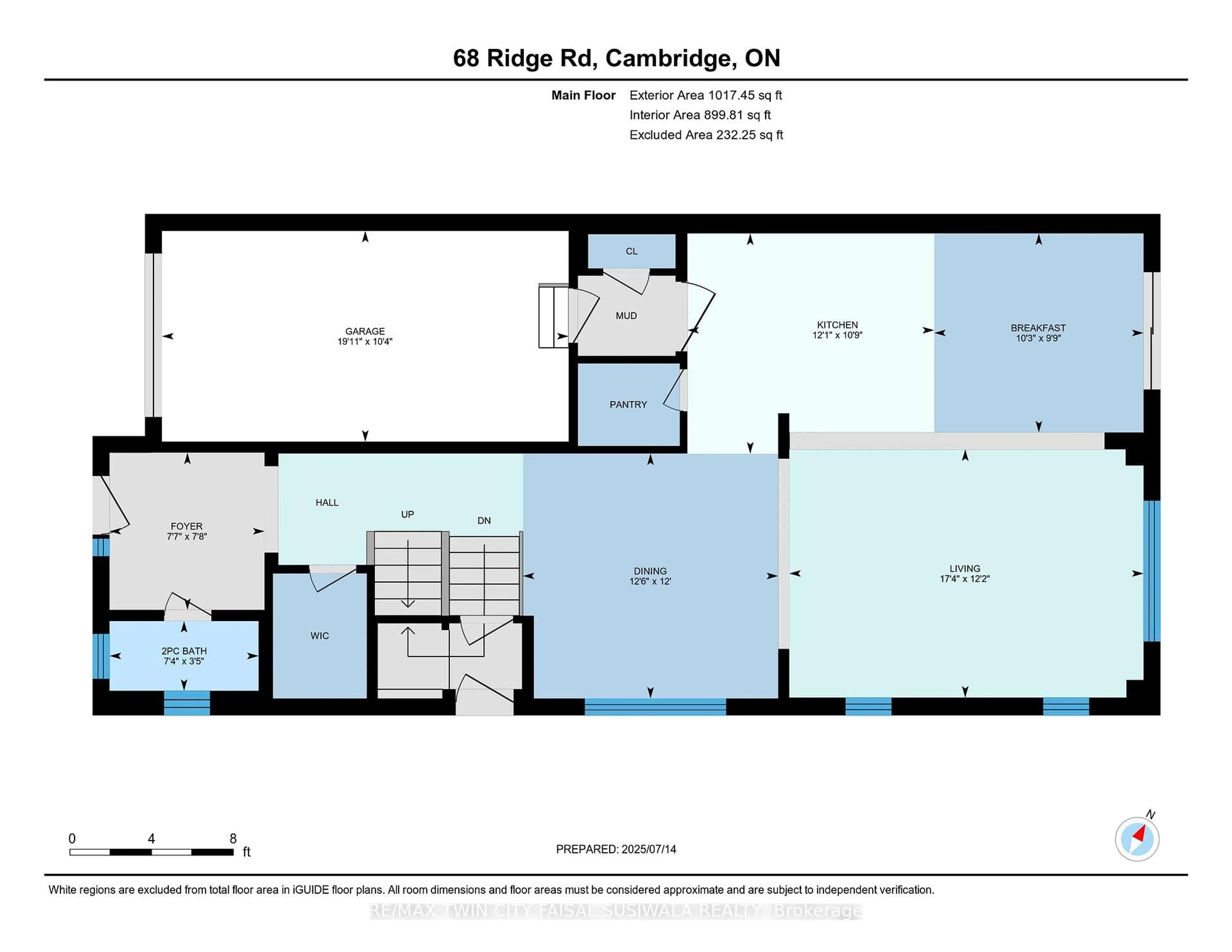 Floor plan for 68 Ridge Rd, Cambridge Ontario N3E 0C6